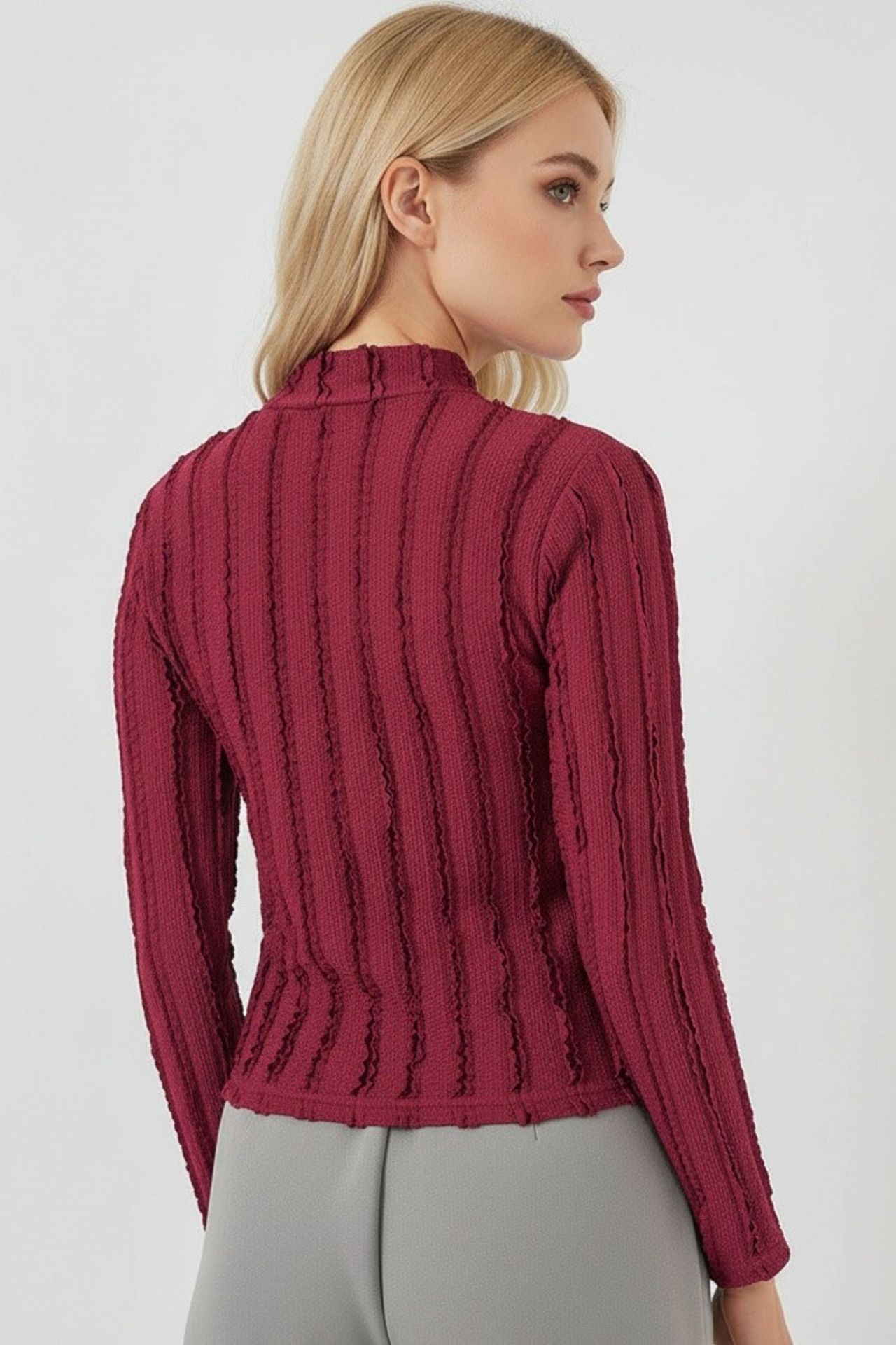 BDART Textured Slim Fit Half Turtleneck Blouse 3