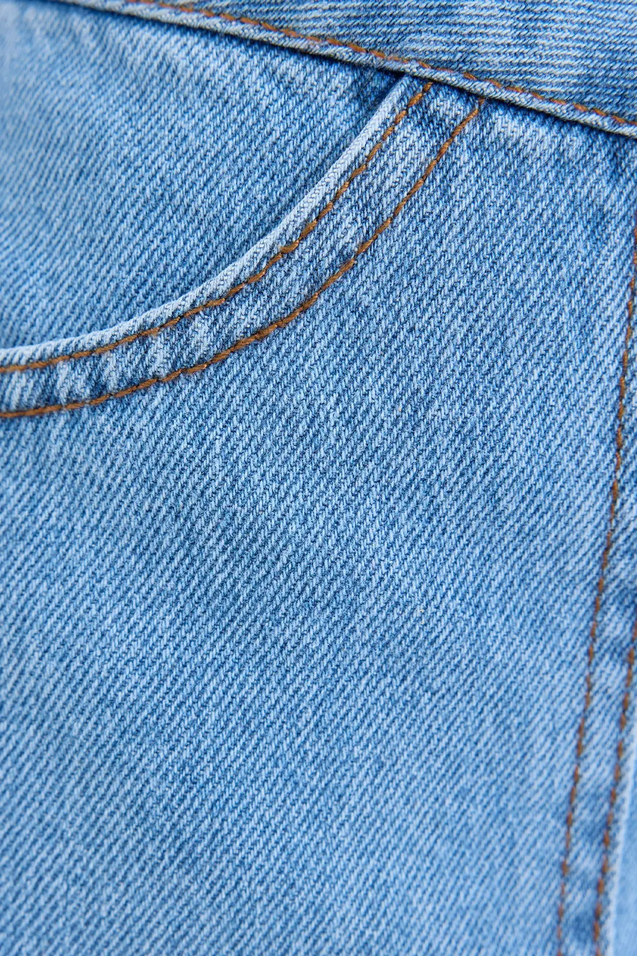 Denim Stitch-Details Mini Skirt with Pocket Detail