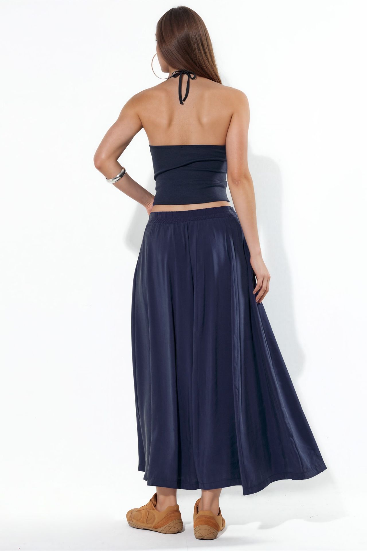 BUSEM High-Waist Maxi A-Line Skirt 3