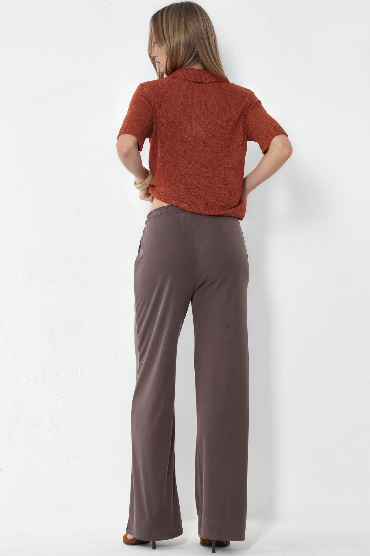 BUSEM Kadın Düz Paça Jarse Jogger 3