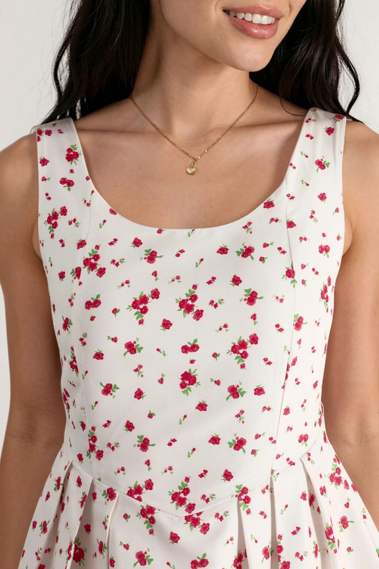 BUSEM Floral U Collar Mini Skater Dress 6