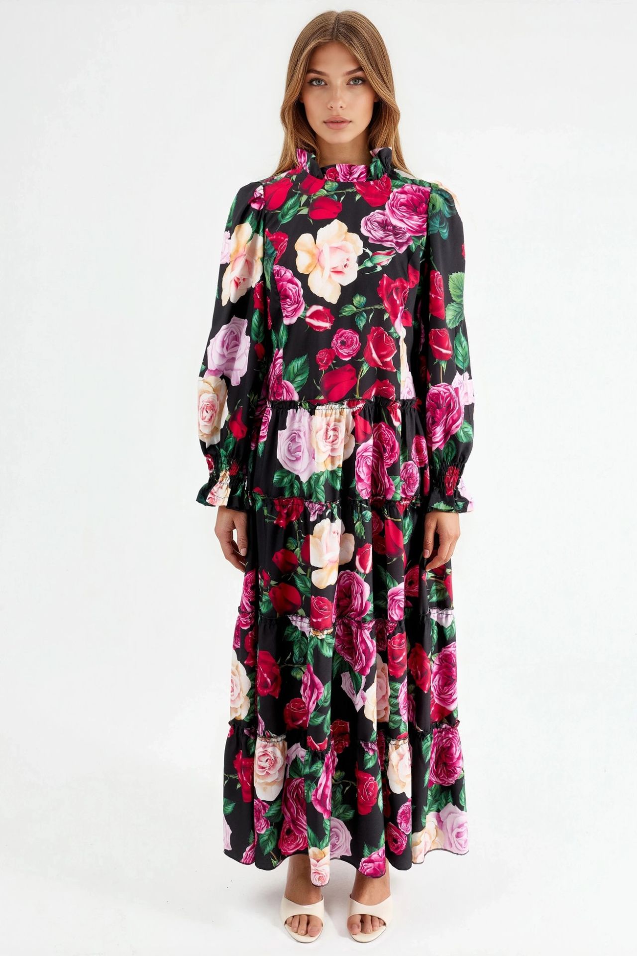 MSN Floral Crew Neck Maxi Dress 6