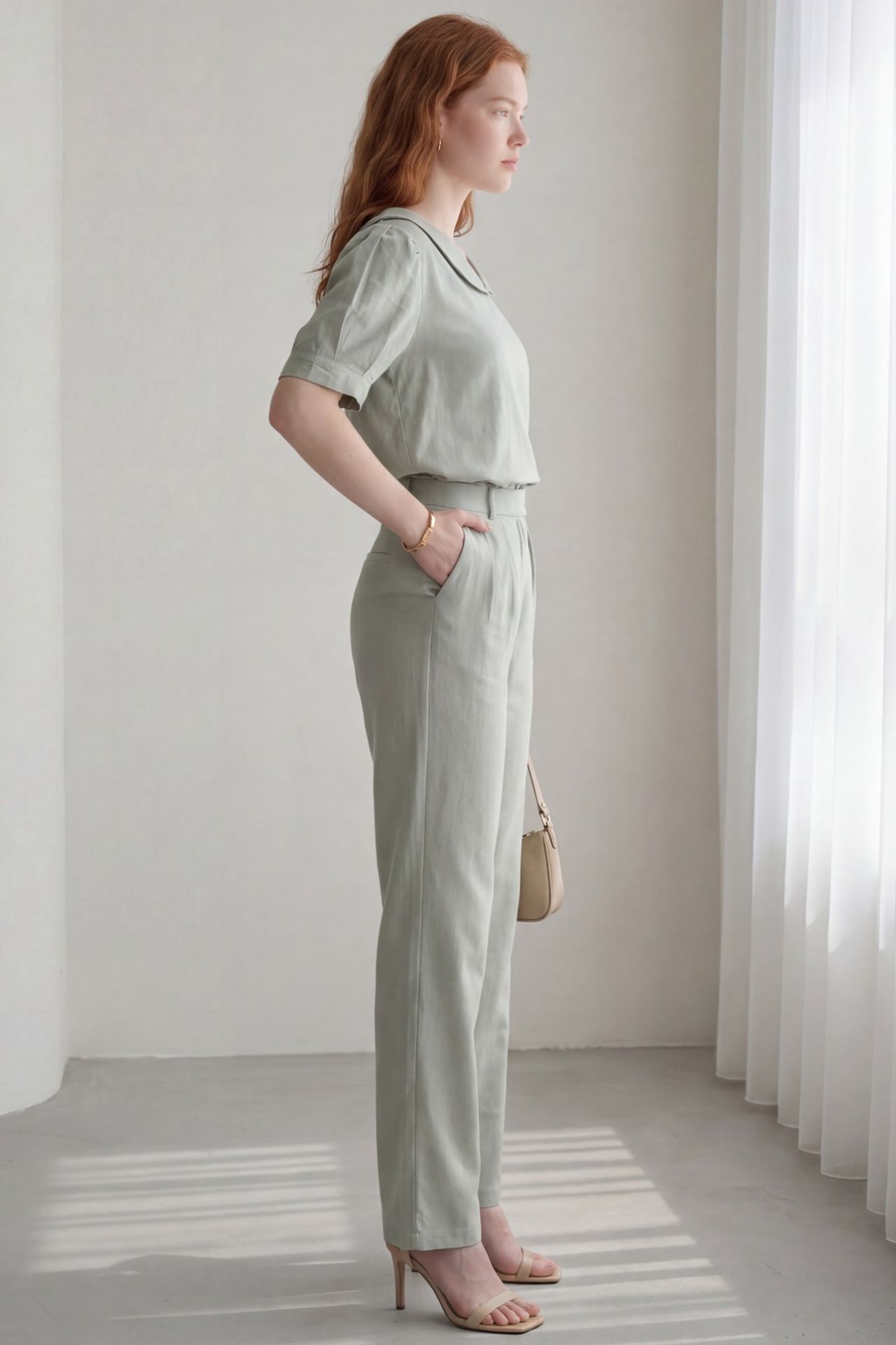 MY FASHION Shawl Collar Buttoned Two-Piece Coord Set 2