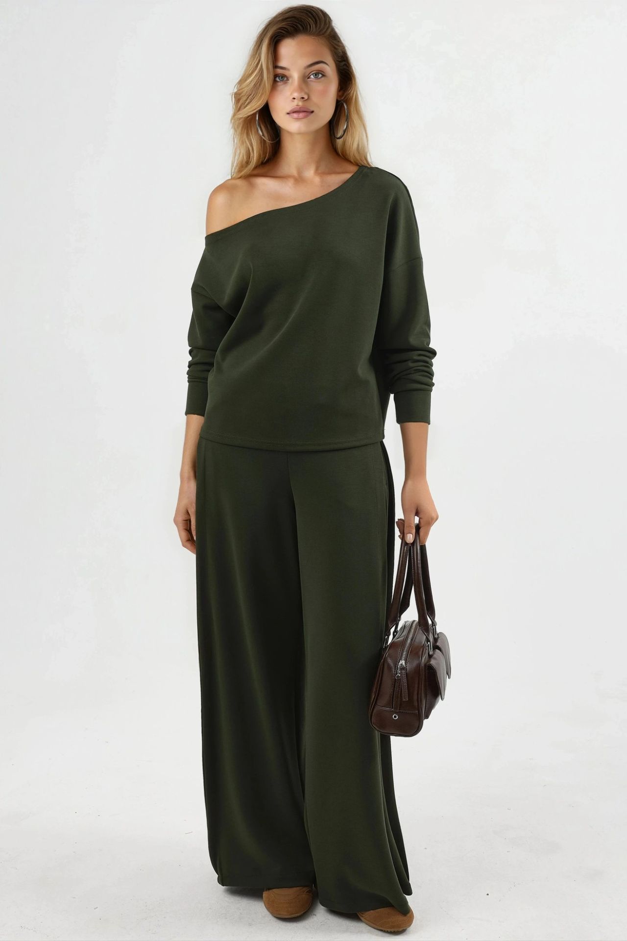 BUSEM Asymmetrical Collar Relaxed Fit Sweatshirt 7