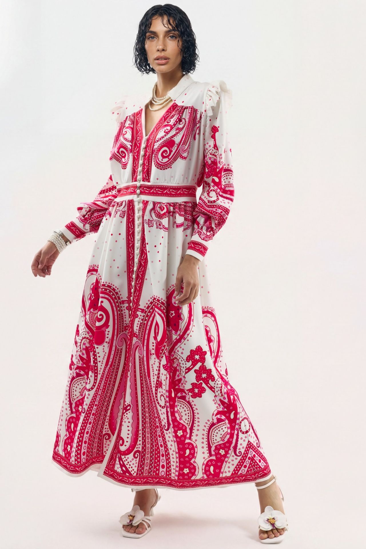 MSN V-Neck Paisley Maxi Dress with Slit 4