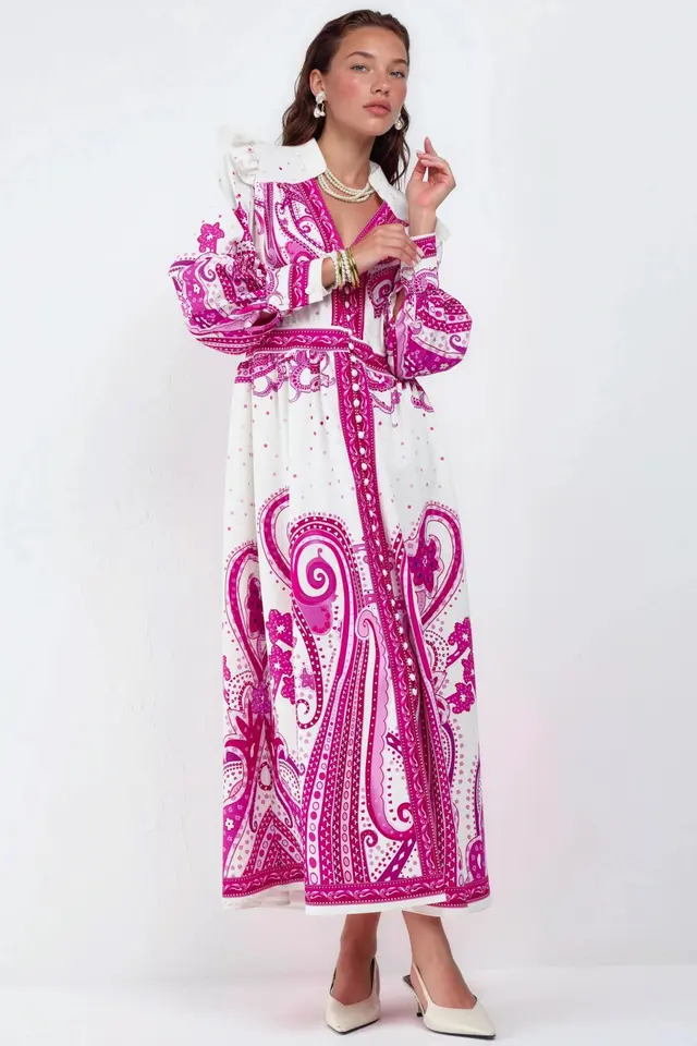 MSN V-Neck Paisley Maxi Dress with Slit