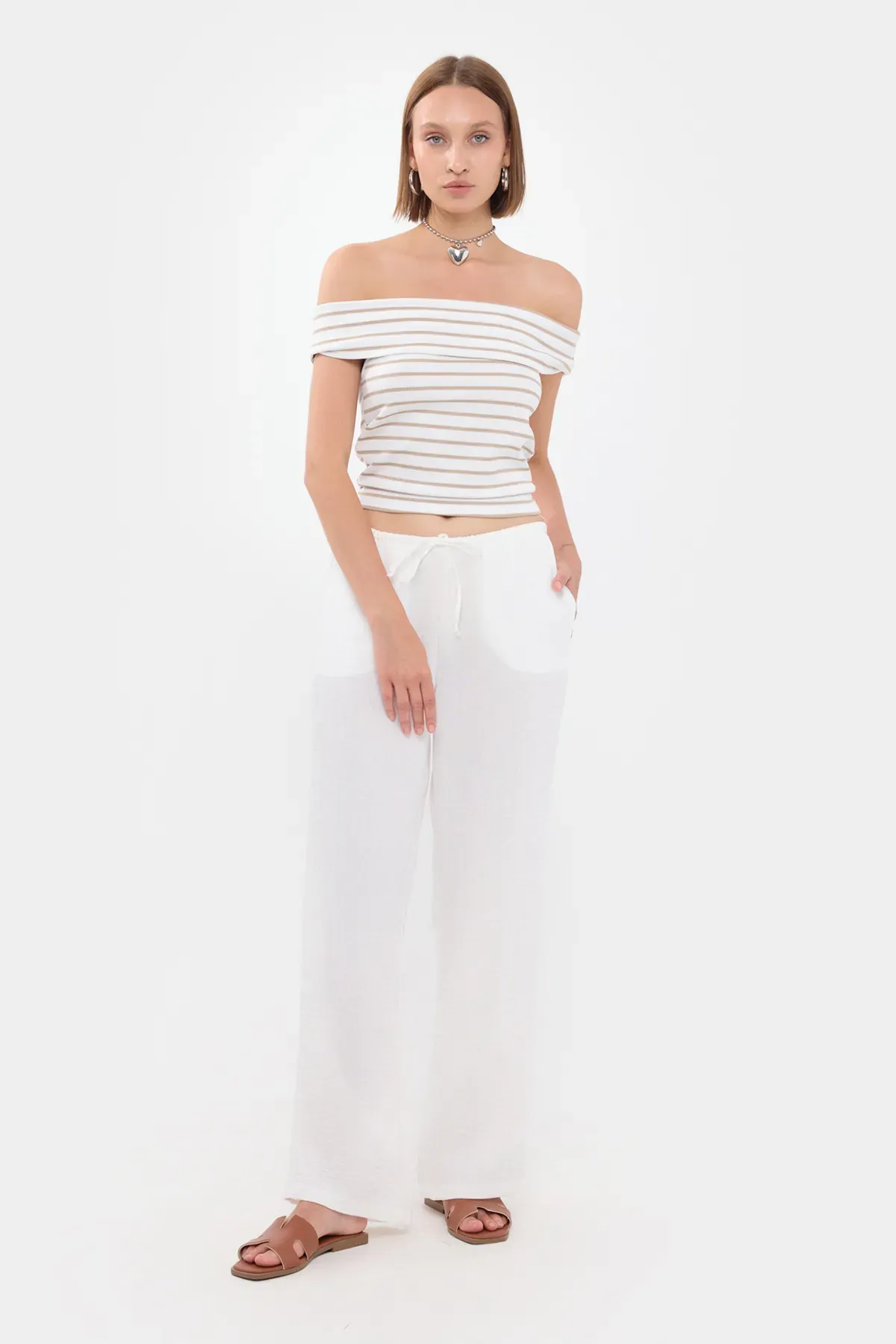 Striped Off-Shoulder Top 2