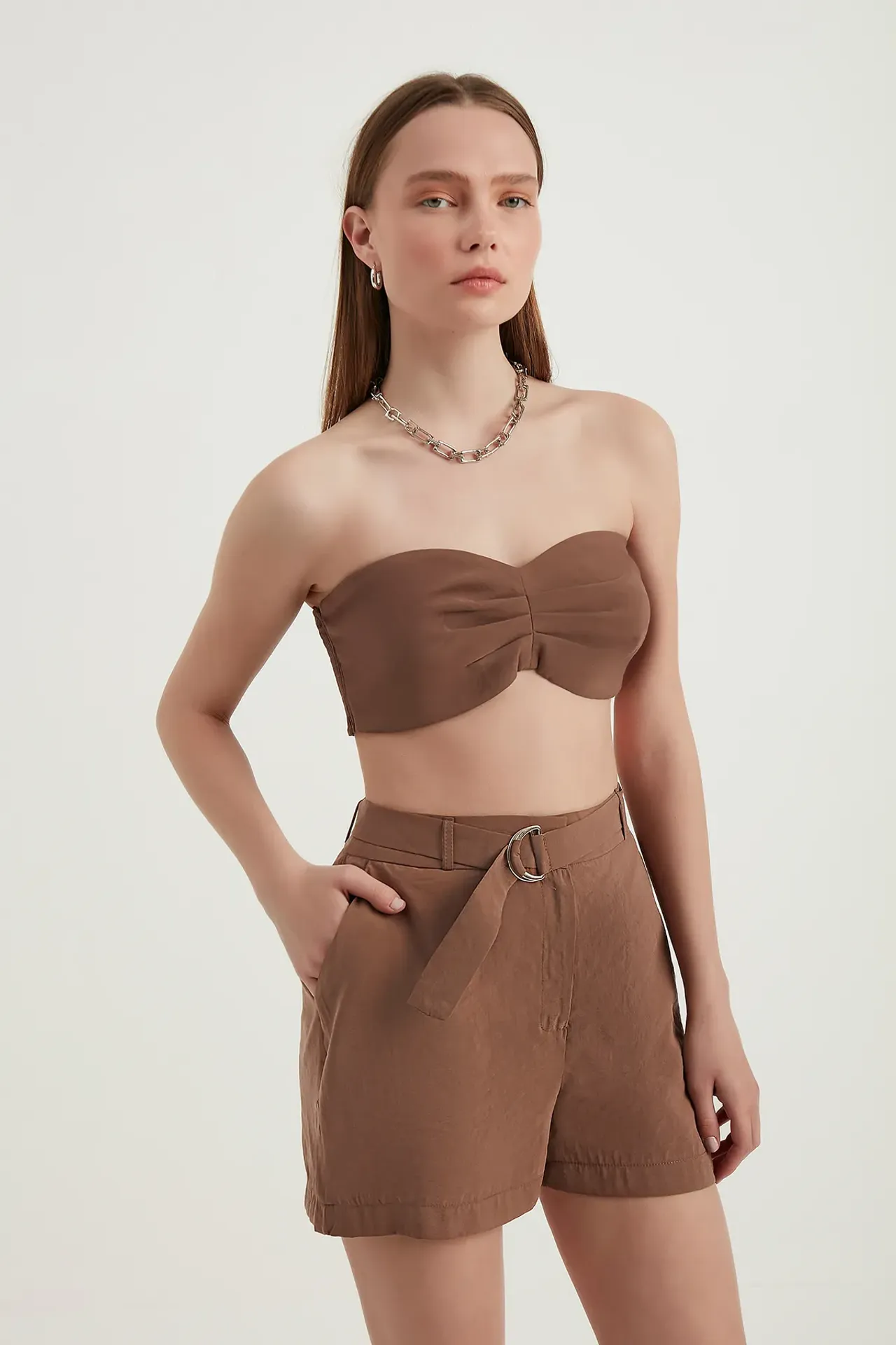 Sweetheart Neck Strapless Crop Top