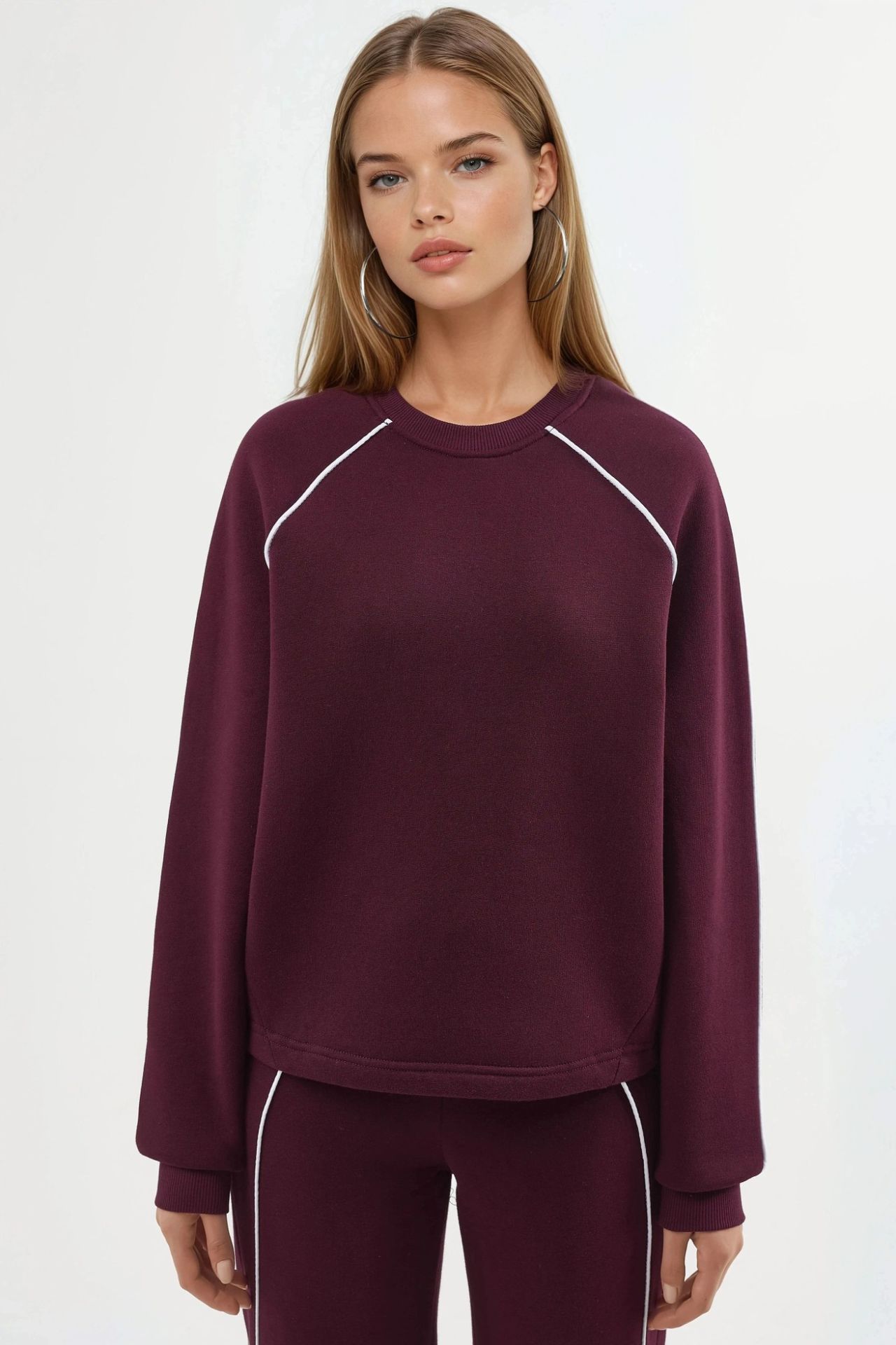 BUSEM Contrast Binding Long Sleeve Sweatshirt 7