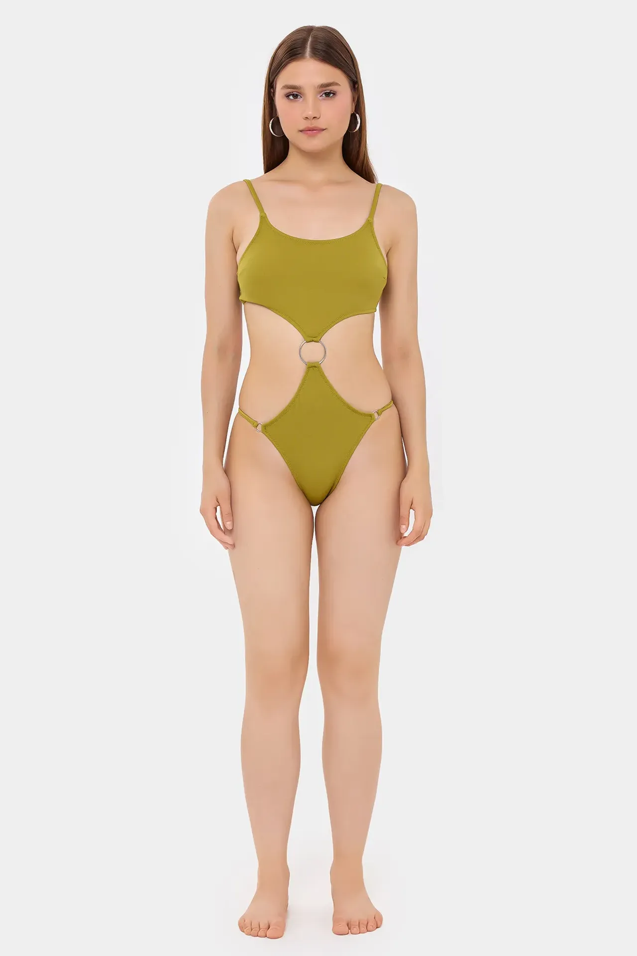 Scoop Neck Cut out Bikini set with a Ring Detail