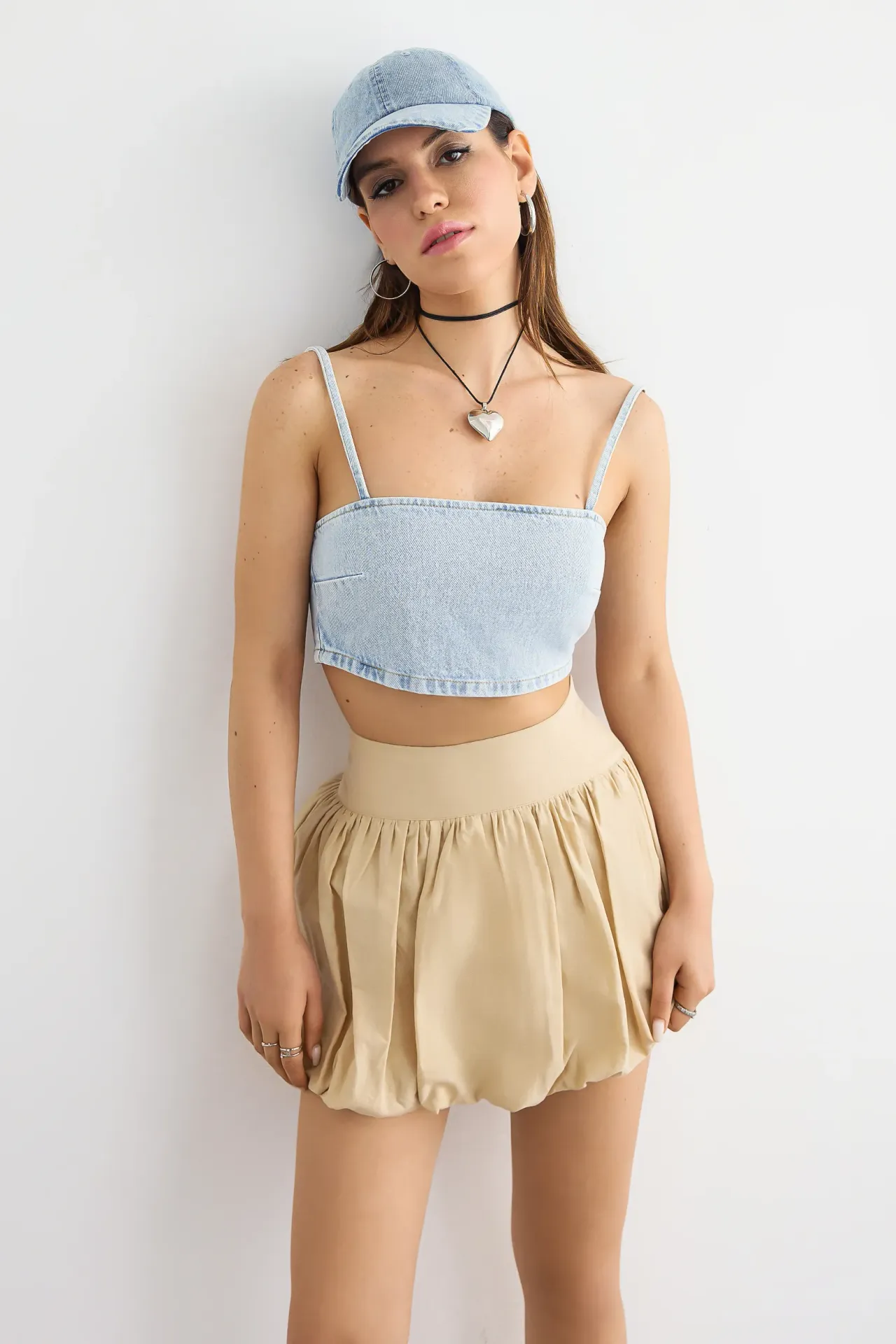 Square Neck Denim Cami Top