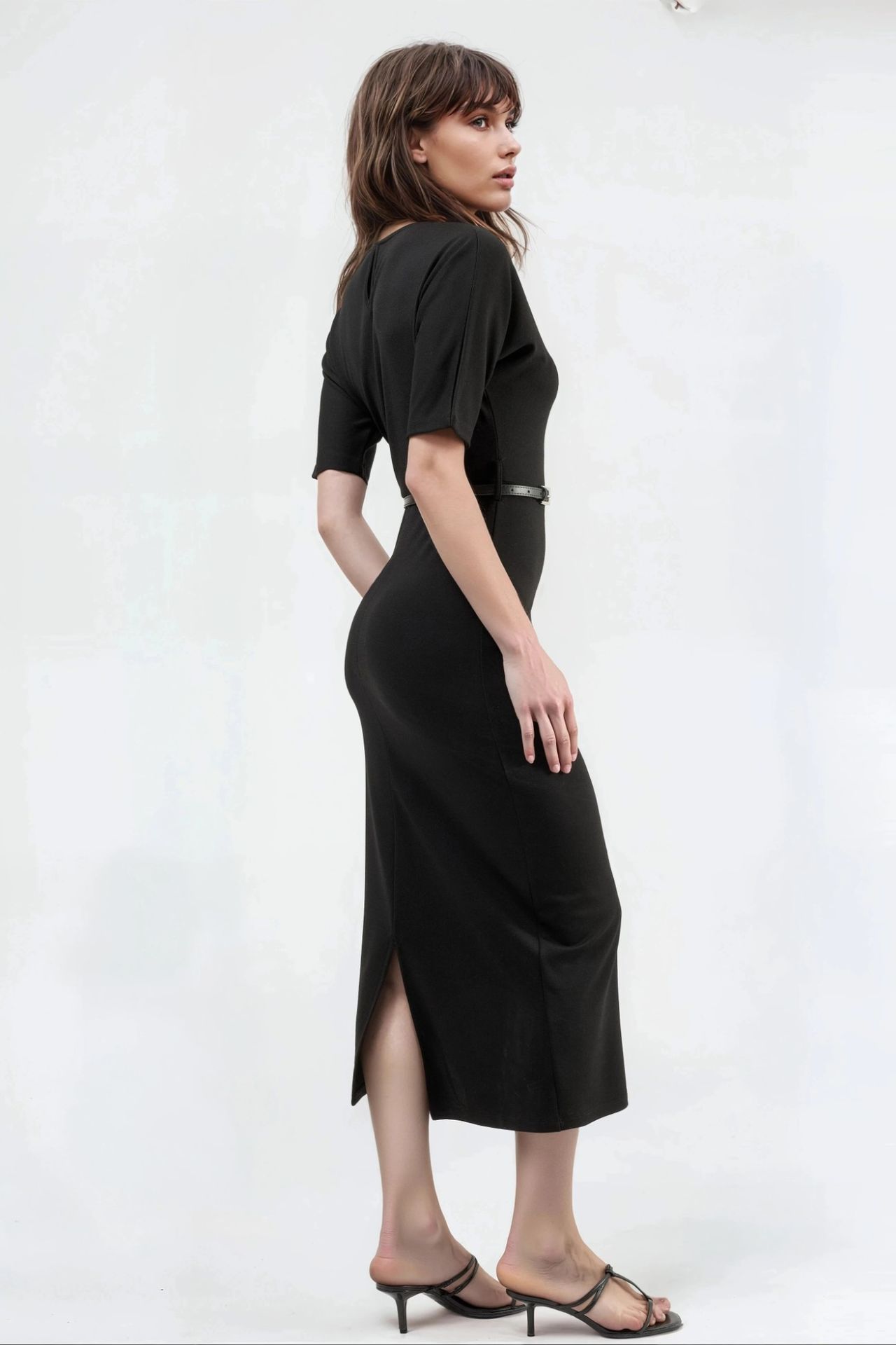 BUSEM Belted Short Sleeve Midi Dress 4