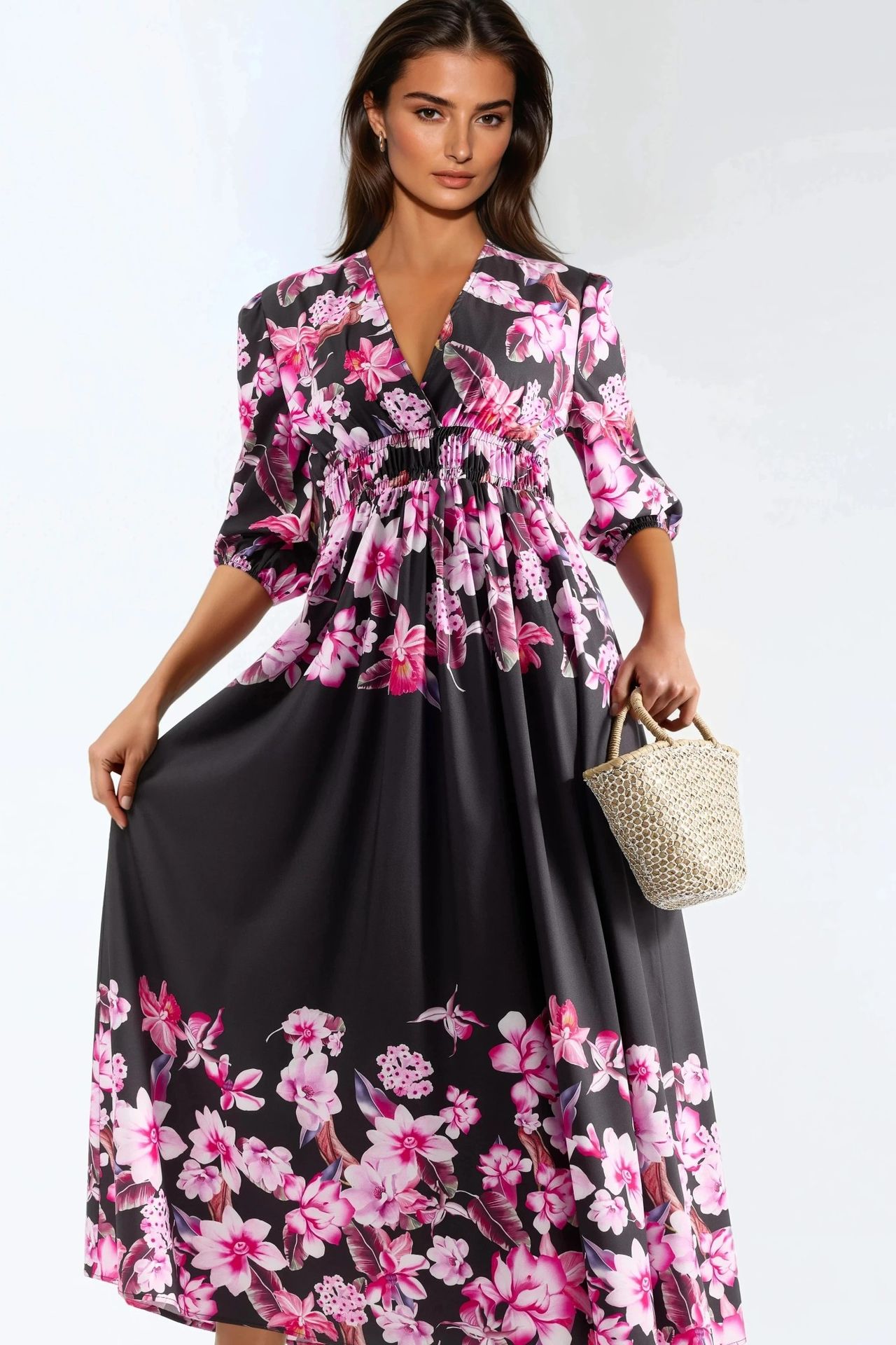 MSN Floral V-neck Maxi Dress 2