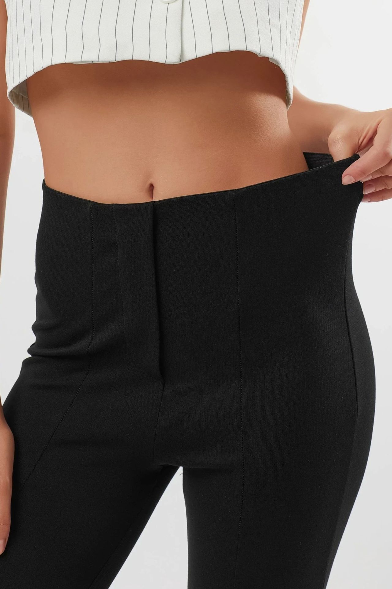 BUSEM High Waist Slit Detailed Flare Leggings 6