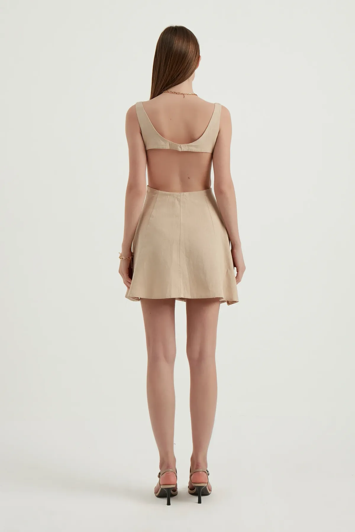 Square Neck Backless Mini Dress 4