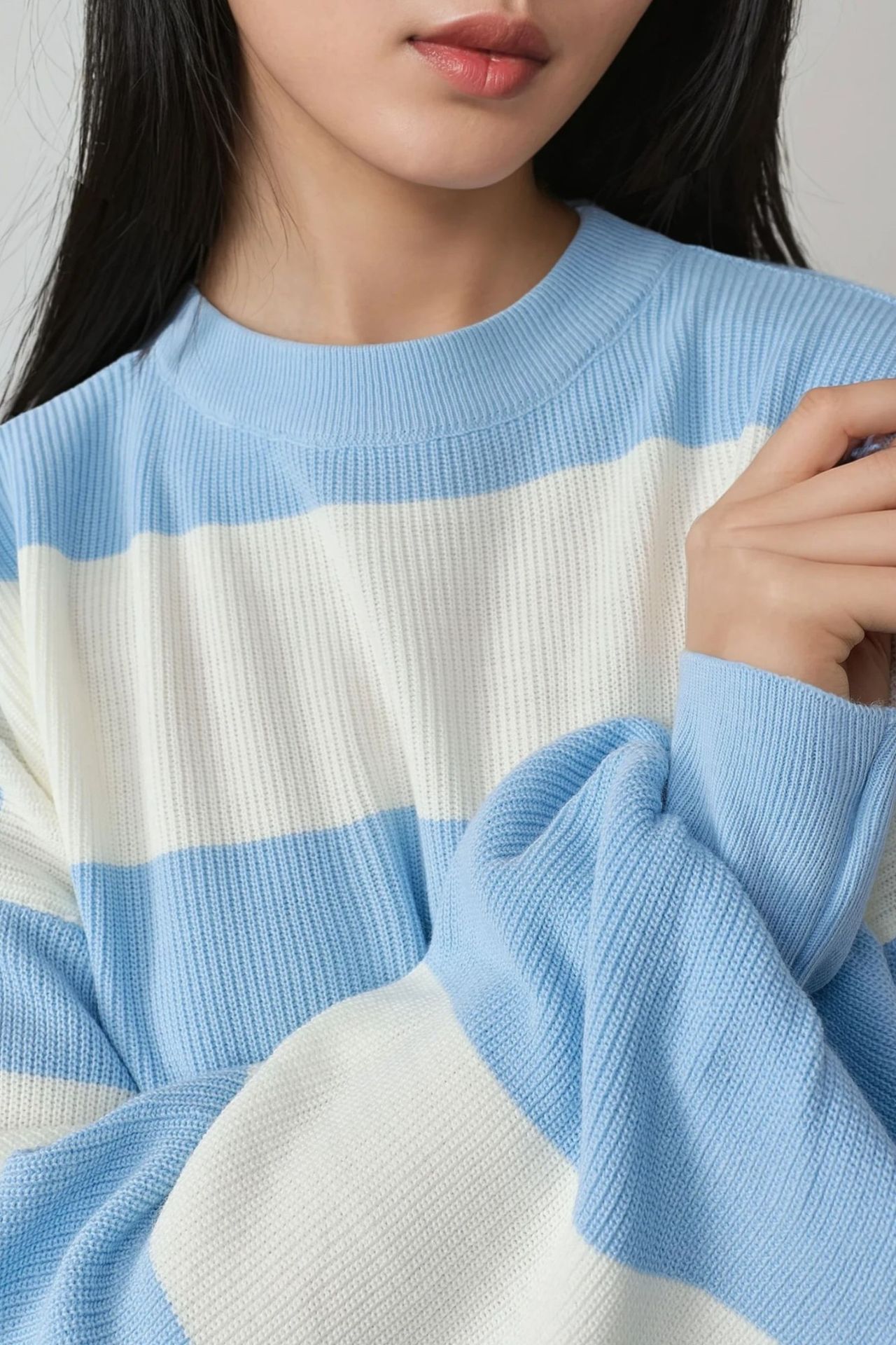 MY FASHION Striped Mini Dress with Crew Neck 4