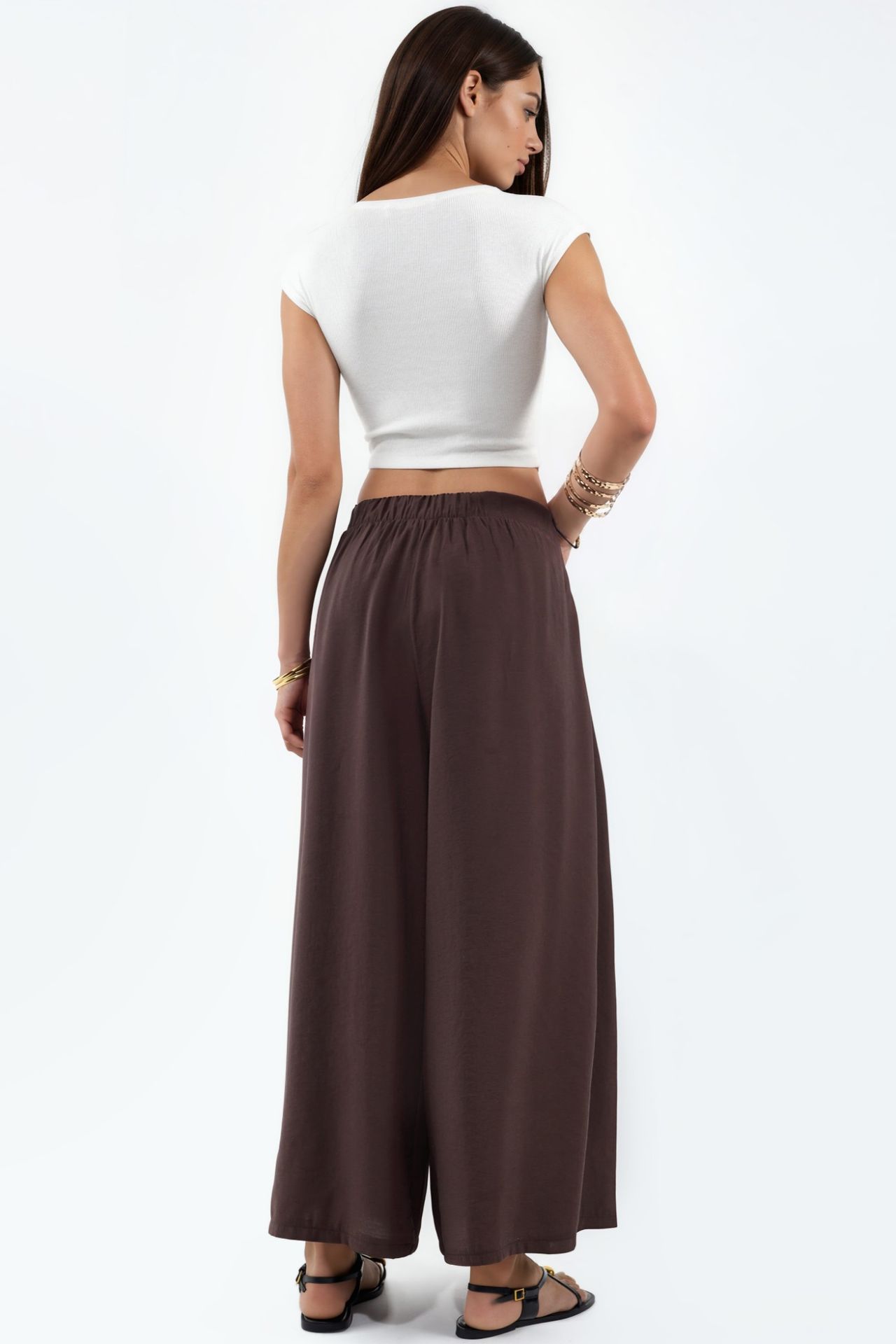 Wide Leg Palazzo Modal Pants 3
