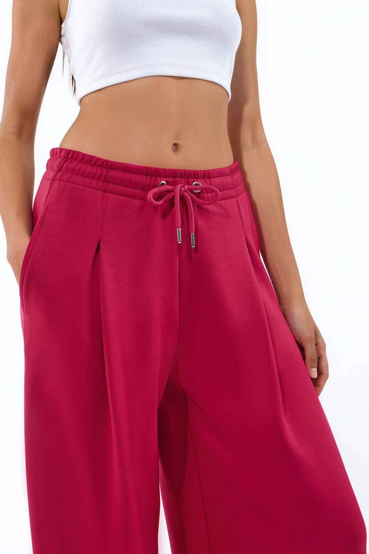 Modal Touch Pleated Wide Leg Pants 6
