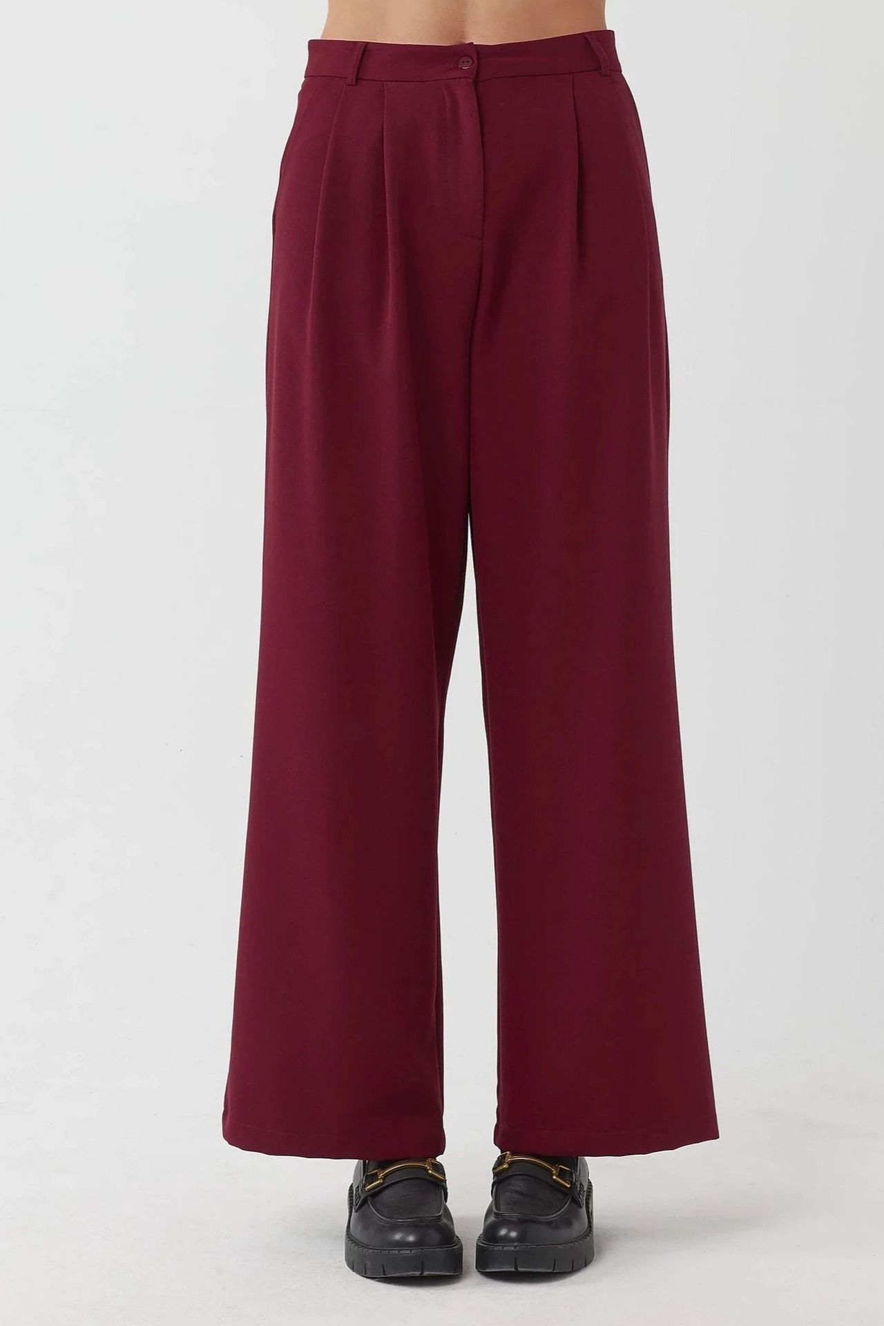 High Waist Pleated Palazzo Pants 1