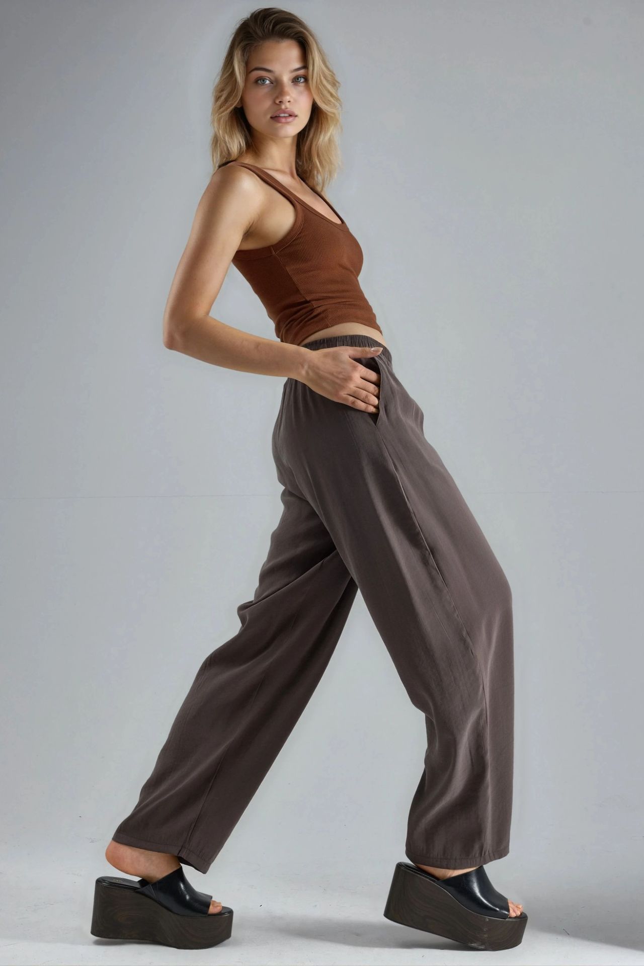 BUSEM Wide Leg Pleated Pants 4
