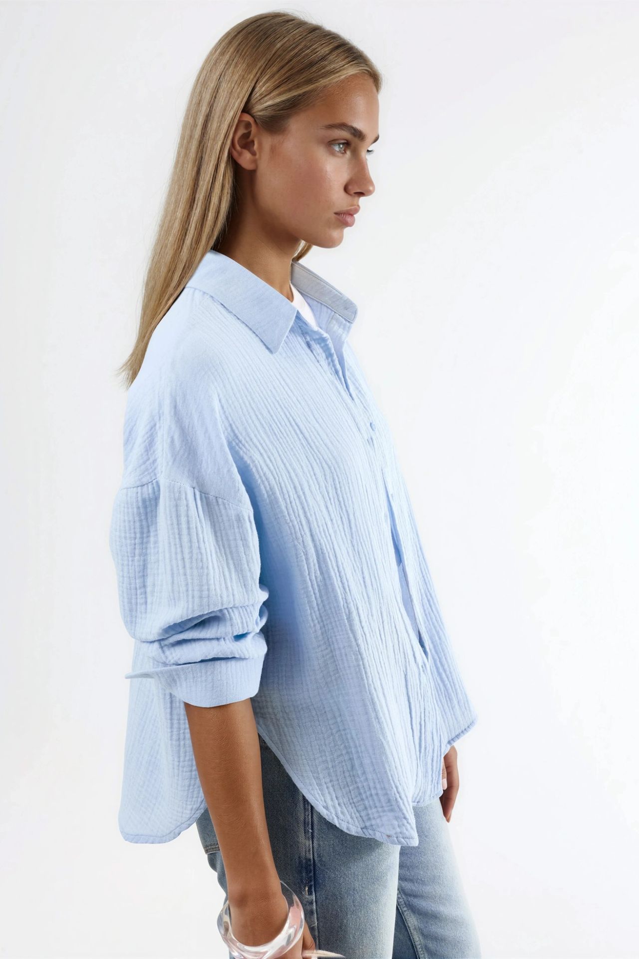 BUSEM Textured Woven Cotton Button-Up Shirt 2