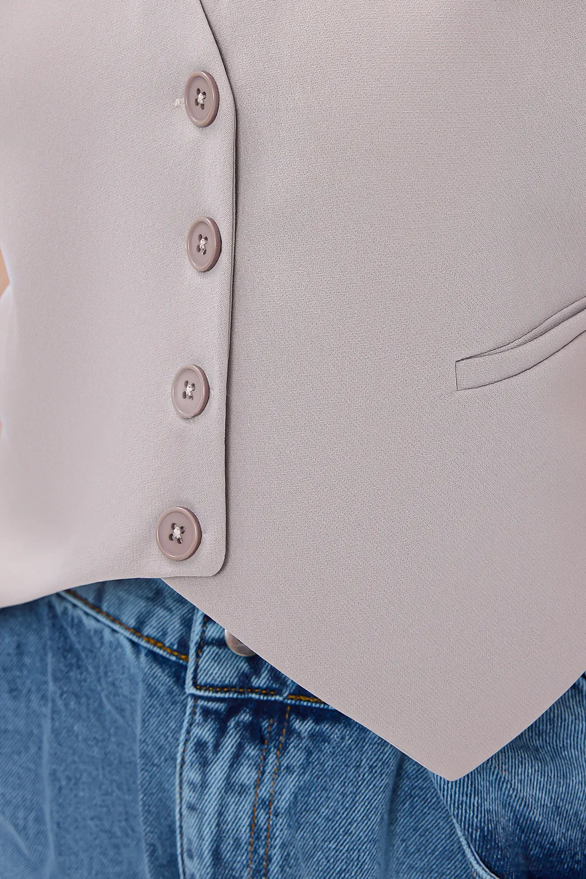 V Neck Buttoned Waistcoat 5