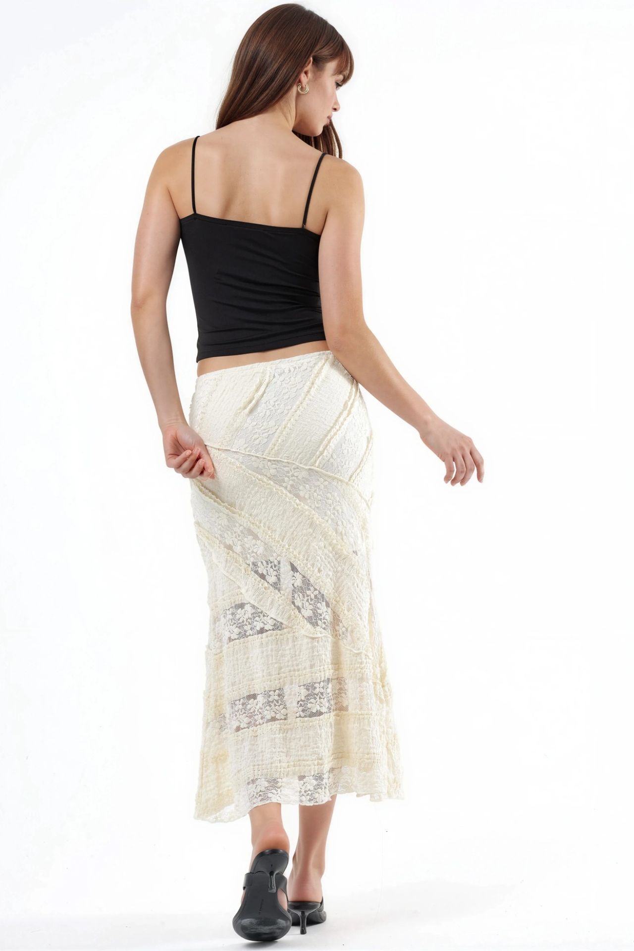 BUSEM Textured A-Line Midi Skirt 4