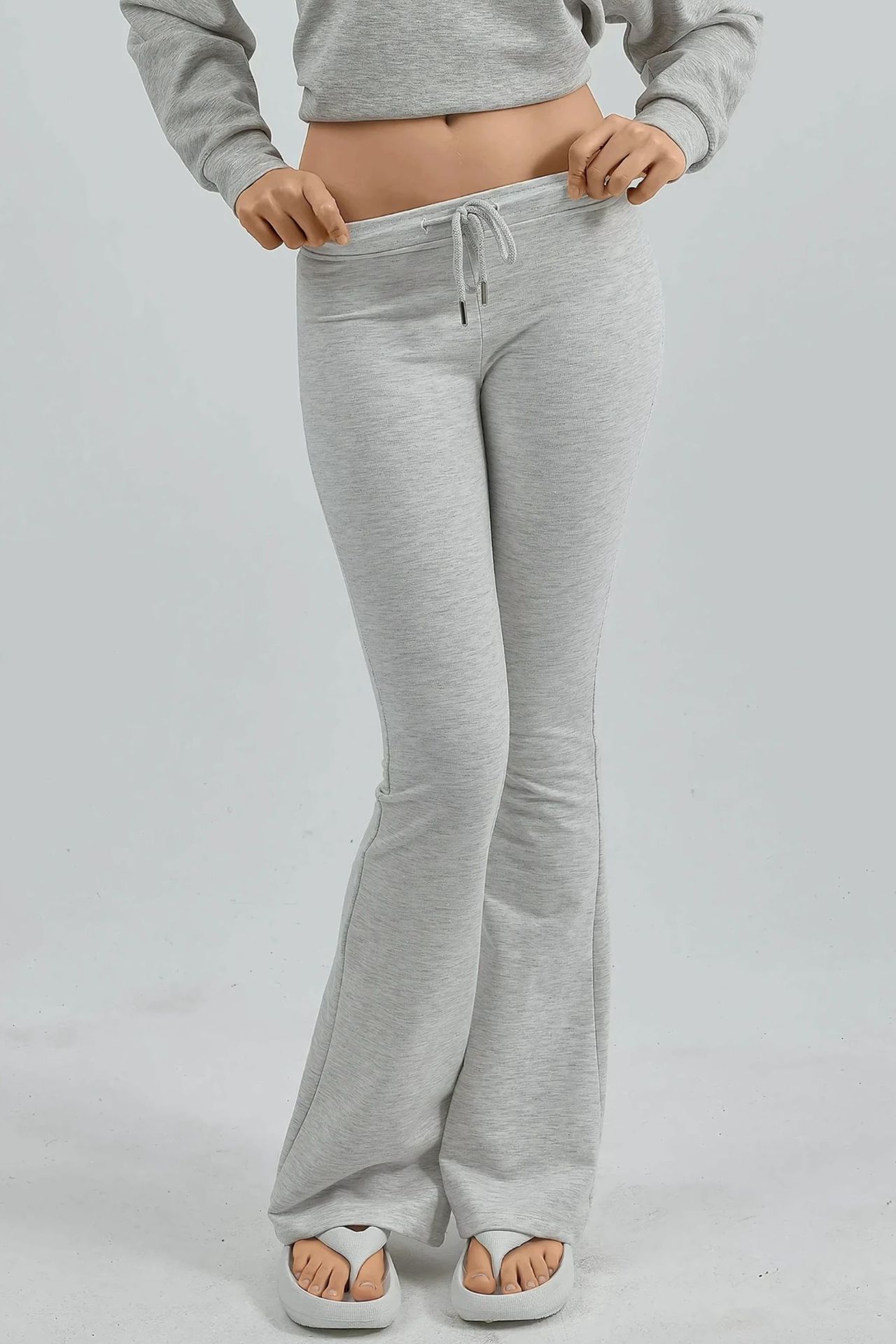 BUSEM Mid Waist Flare Leg Sweatpants with Drawstring 1