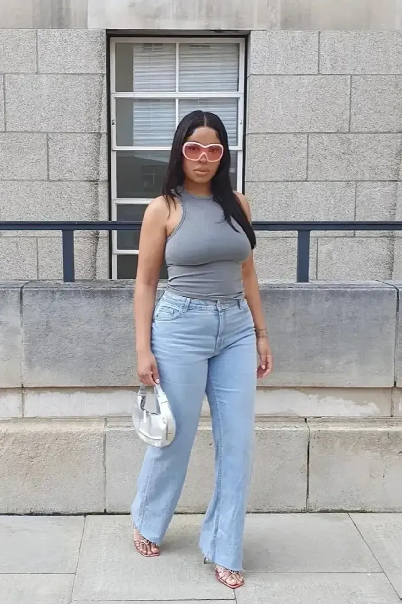 Mid Rise Wide Leg Jeans