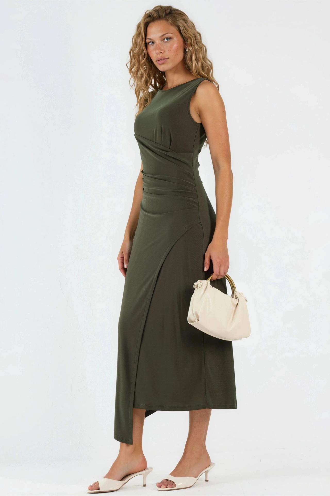 Ruched A-Line Midi Dress 2