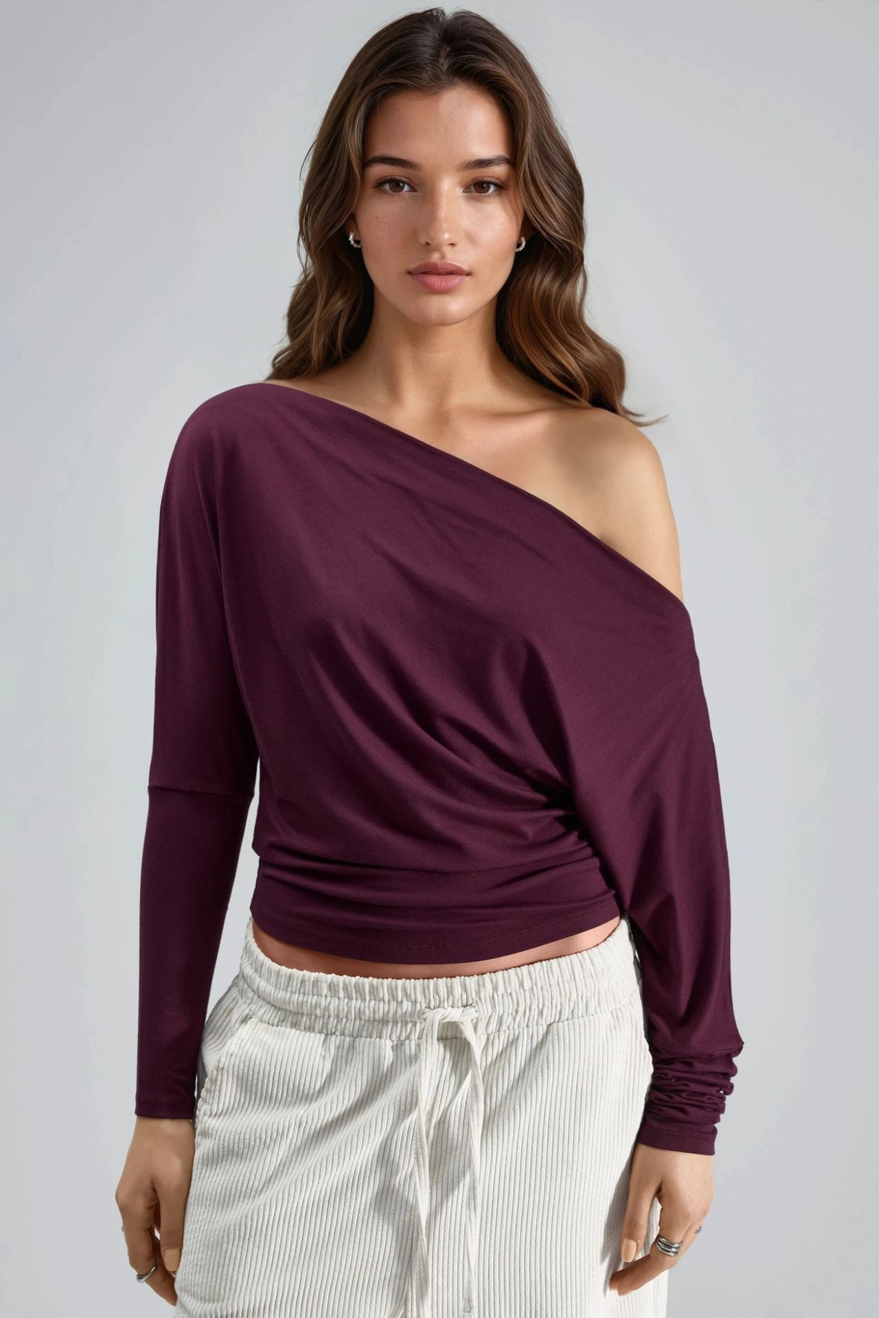 BUSEM Boat Neck Drape Blouse 1