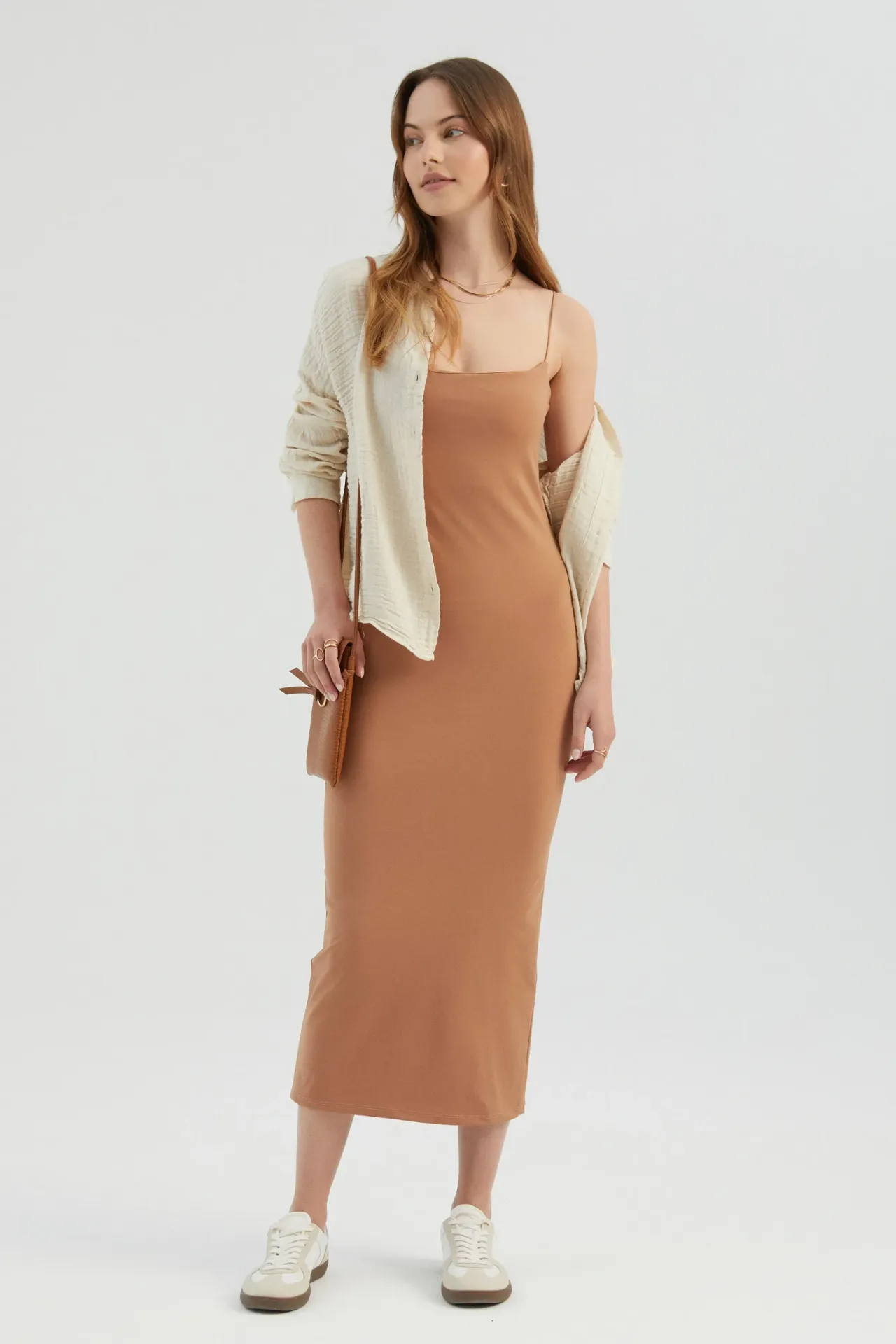 Spaghetti Strap Midi Bodycon Dress