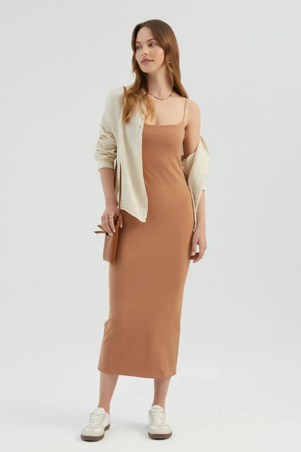 Spaghetti Strap Midi Bodycon Dress