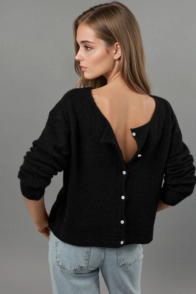 Ultra Soft Crew Neck Buttoned Dual-use Cardigan