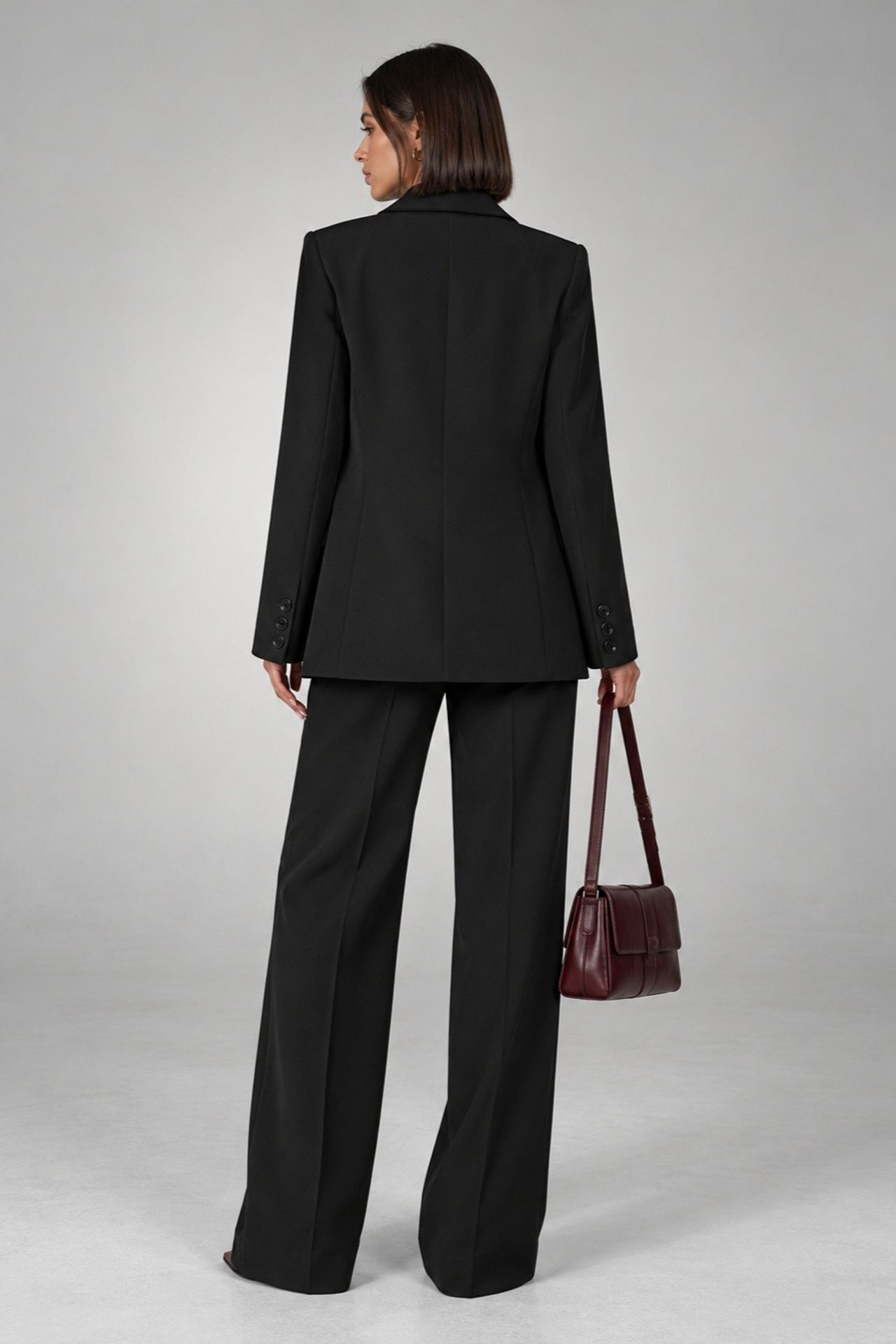Single-Button Blazer and Pants Suit Set 3