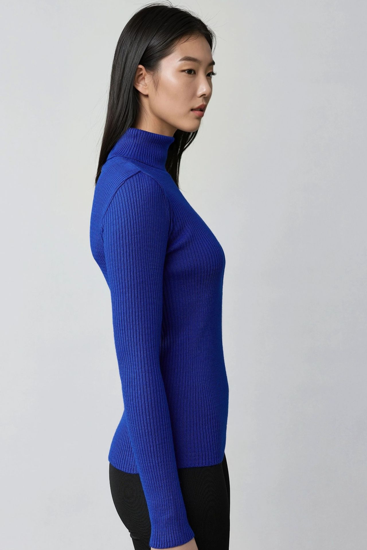MY FASHION Fitted Textured Turtleneck Sweater 4