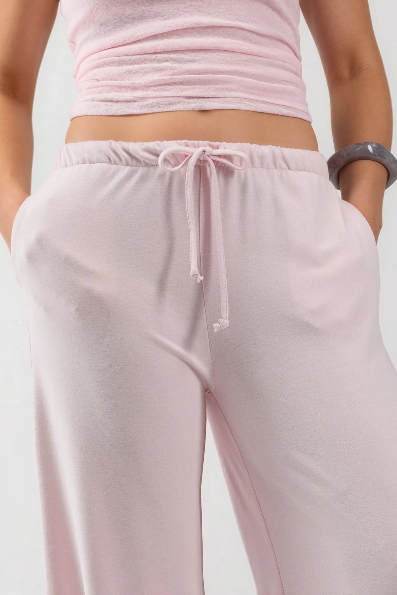 BUSEM Wide Leg Drawstring Waist Sweatpants 6
