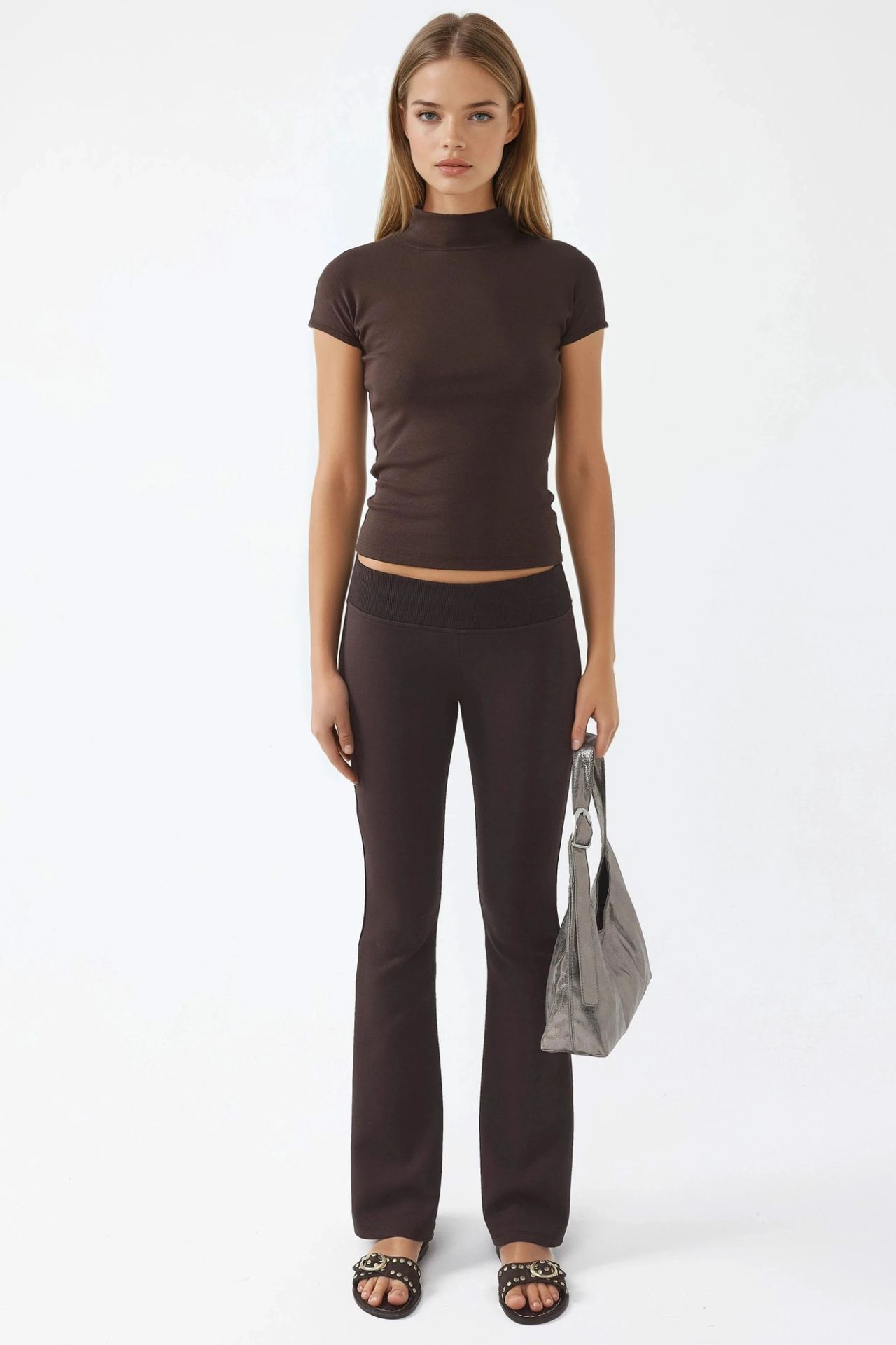 BUSEM Fitted Half Turtleneck Cotton Blouse 5