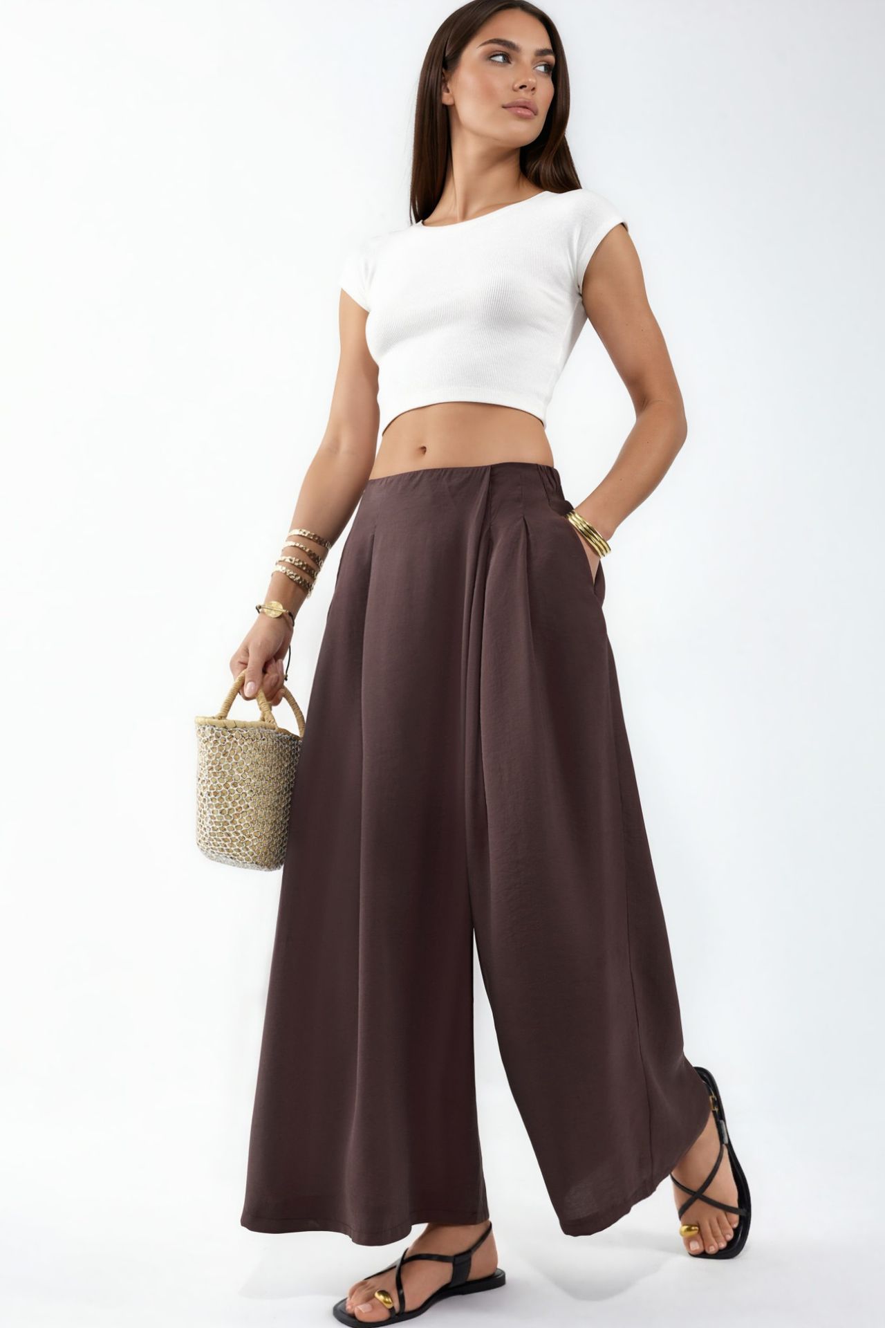 Wide Leg Palazzo Modal Pants 2