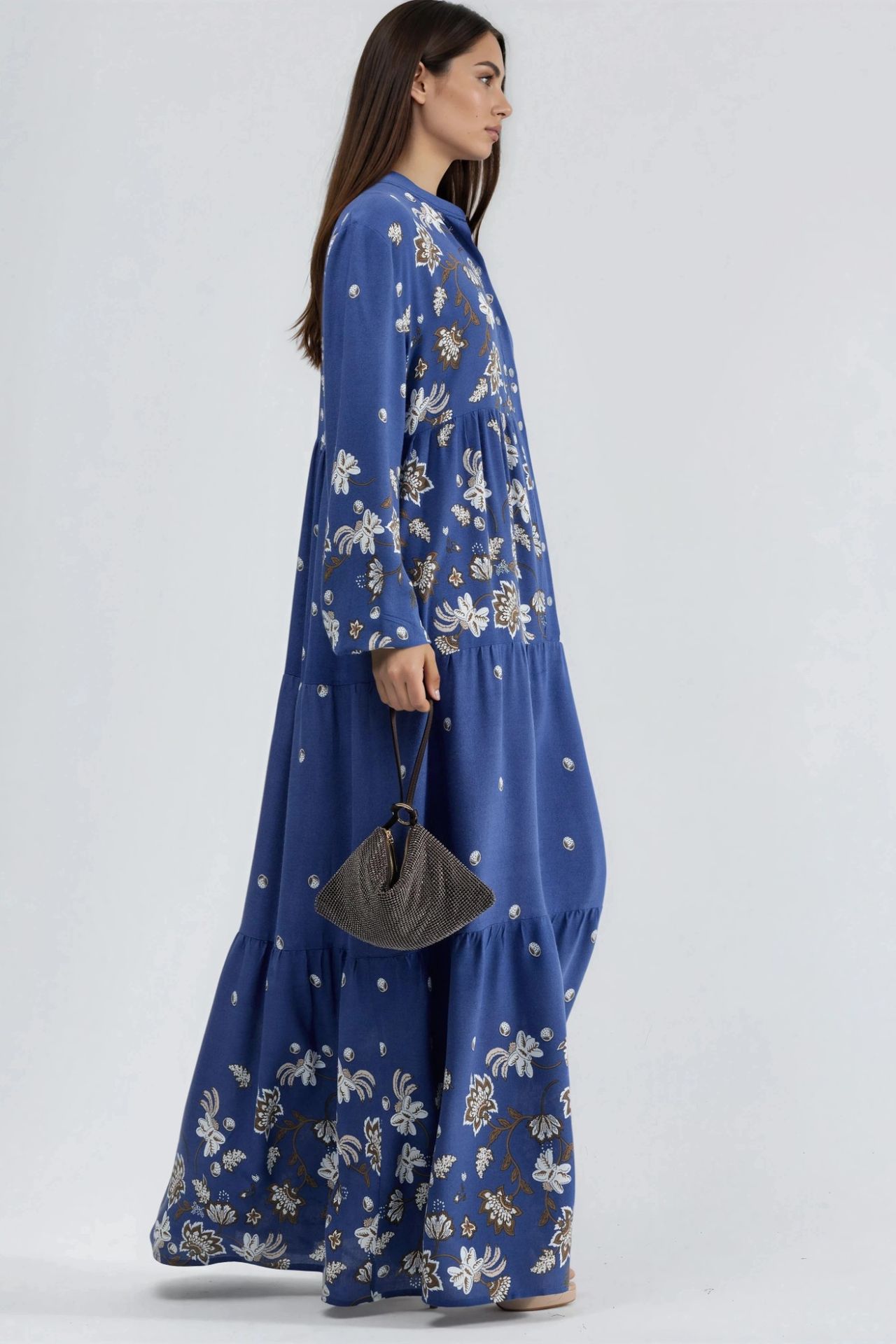 Patterned V-Neck Maxi Dress 6