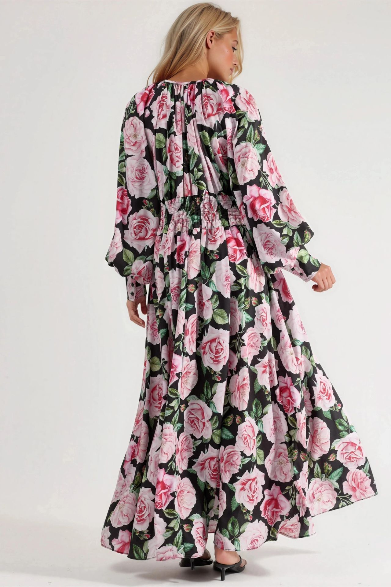 MSN Floral Maxi Dress with Tie Closure 3