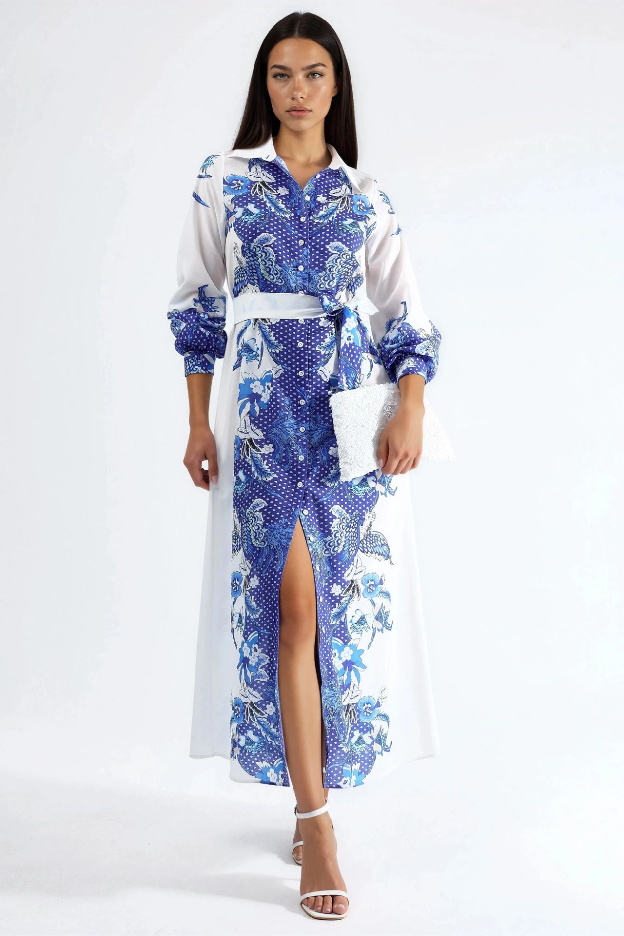 MSN Floral Belted Midi Dress 1