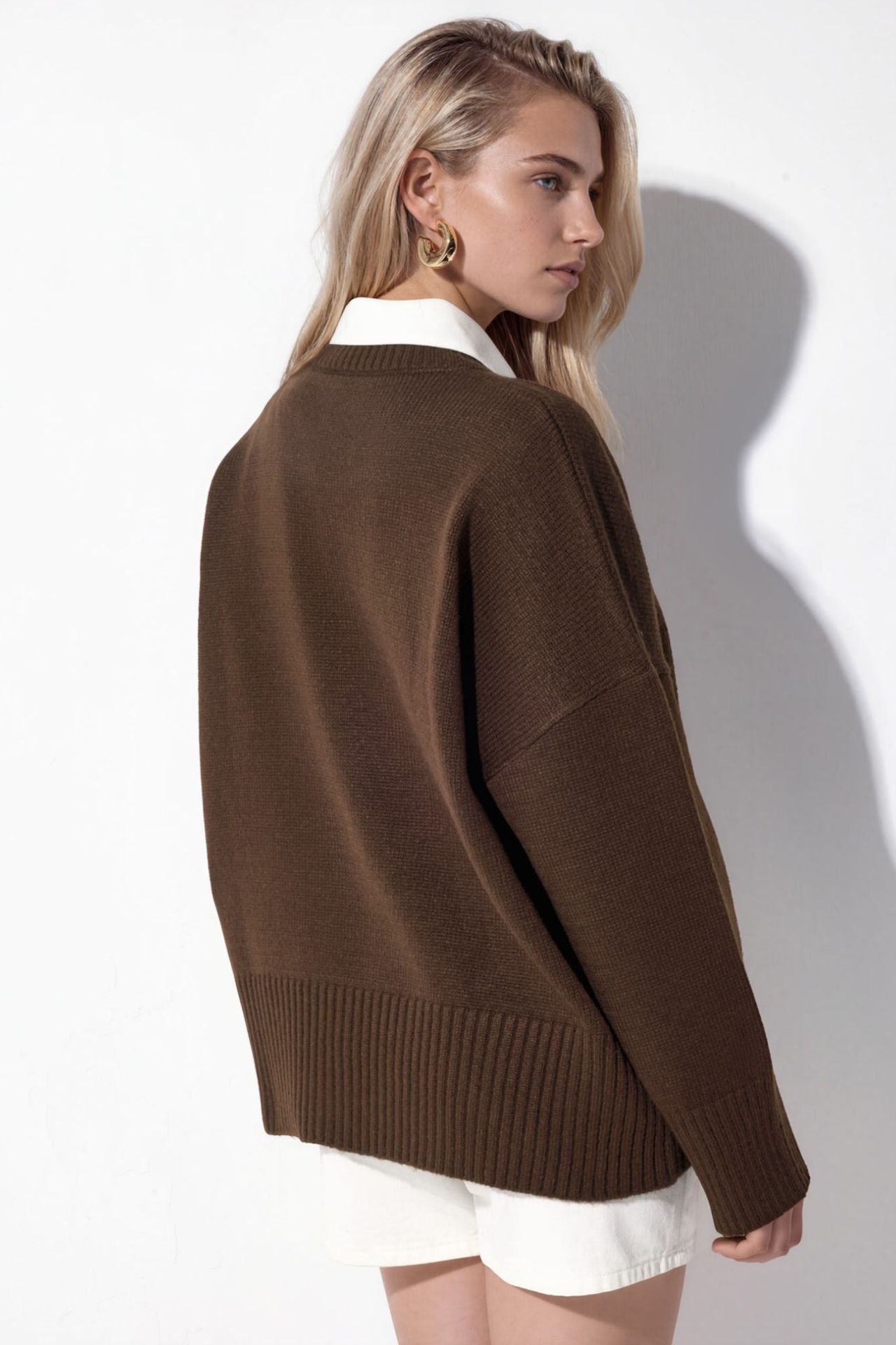 Oversized Crew Neck Knit Sweater 3