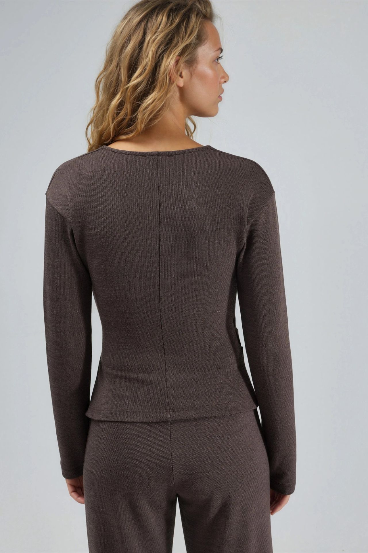 BUSEM Accessory Detail V-Neck Long Sleeve Wrap Blouse 3