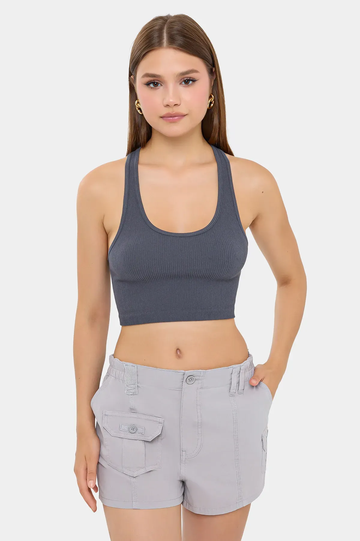 Ribbed Halter-Neck Cropped Top 3