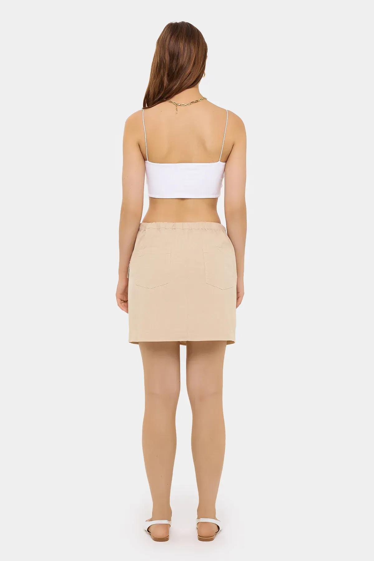 Cotton Low-Rise Cargo Skirt  4
