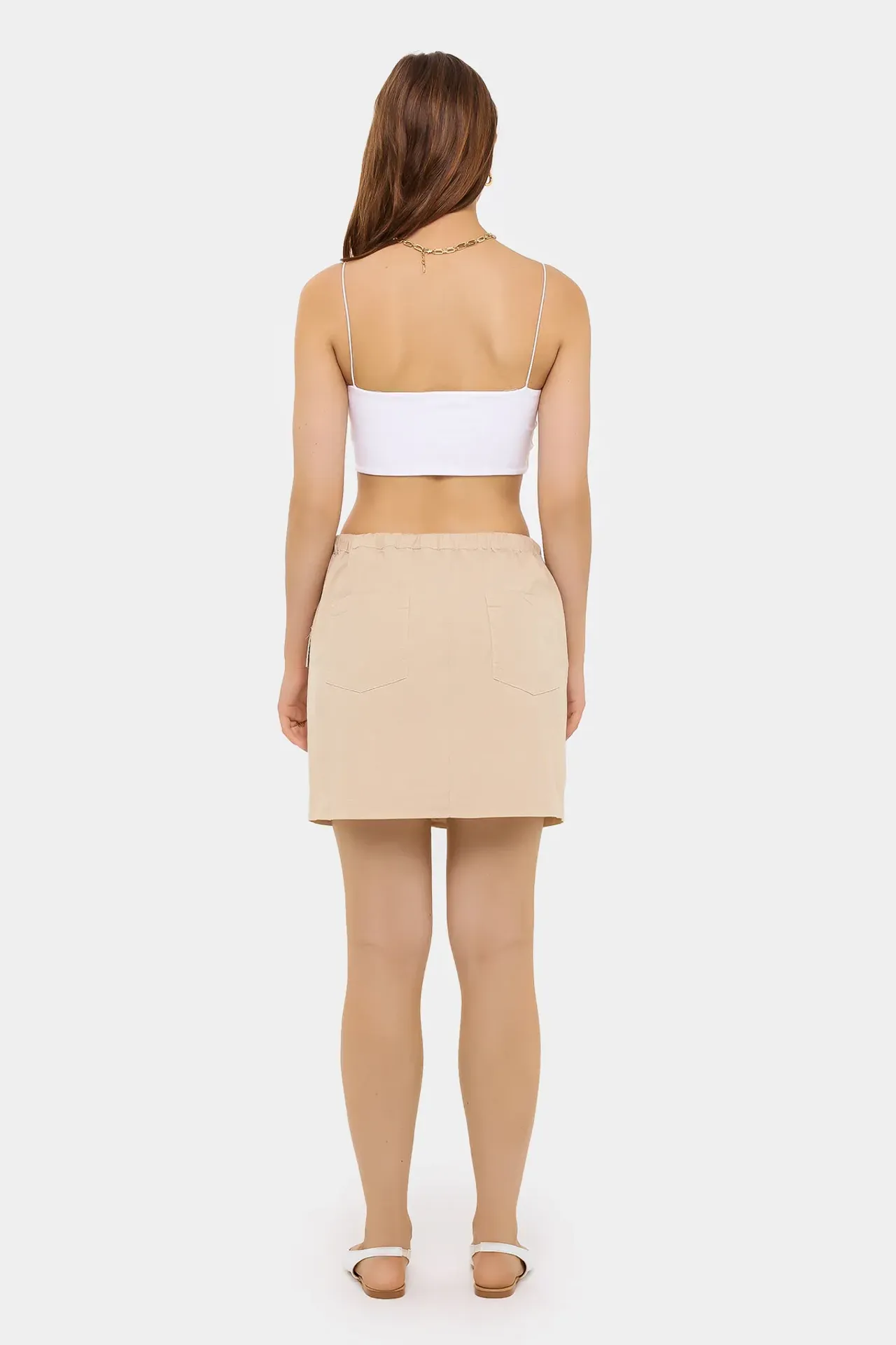 Cotton Low-Rise Cargo Skirt 
