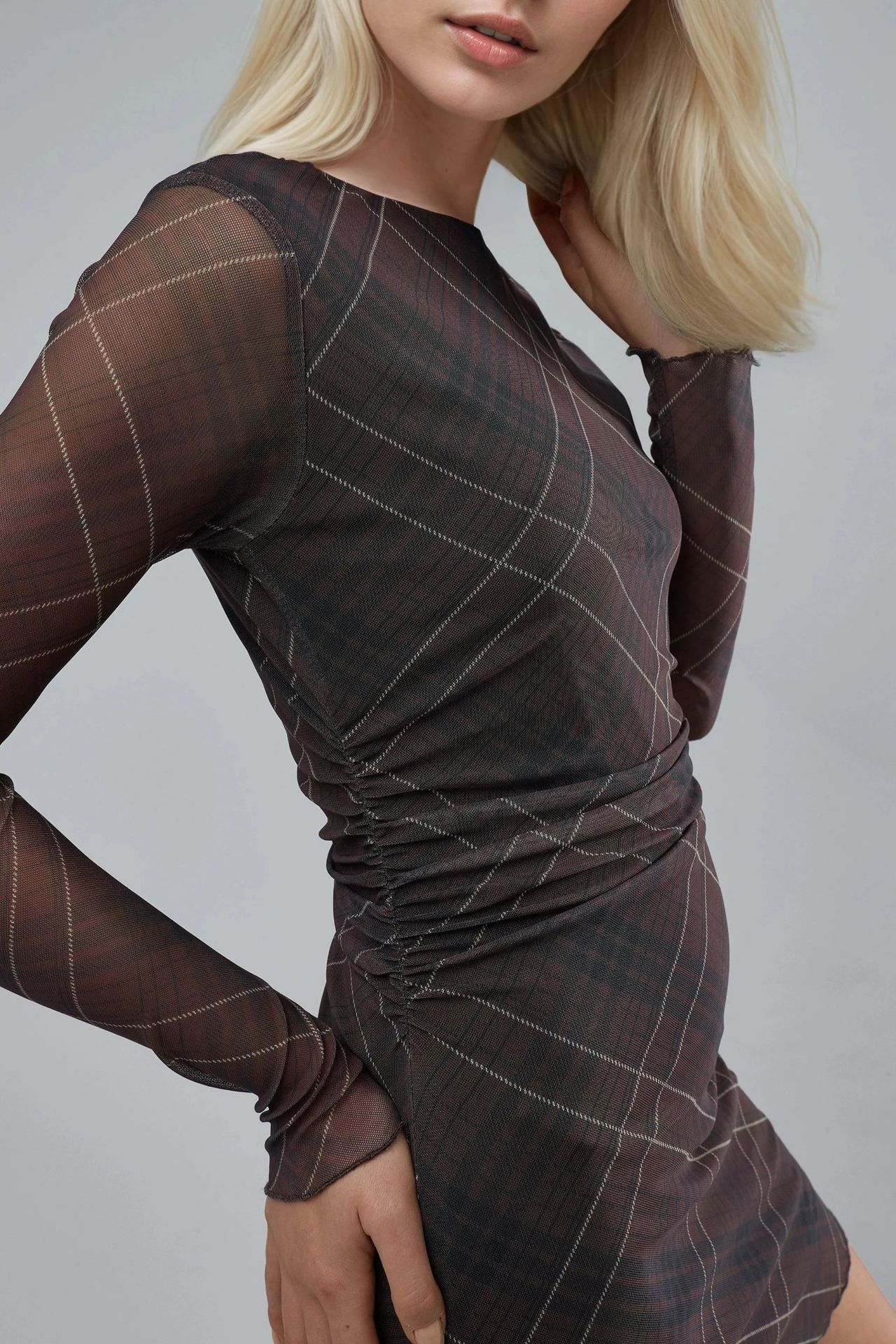 BUSEM Plaid Tulle Mini Dress 6