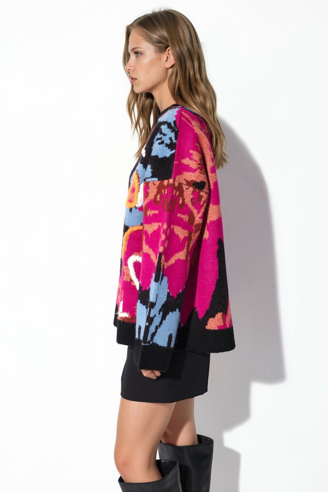 Jacquard Oversized Knit Sweater 4