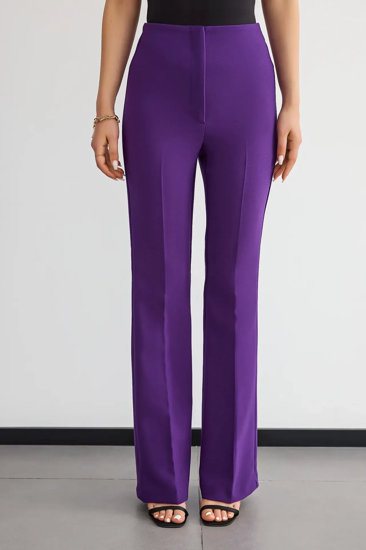 High-Waist Straight-Leg Trousers